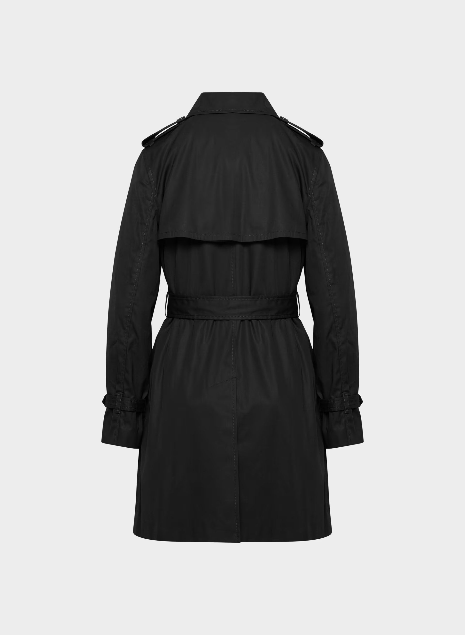 The Finch Mid Trench Coat - City Twill - BLACK