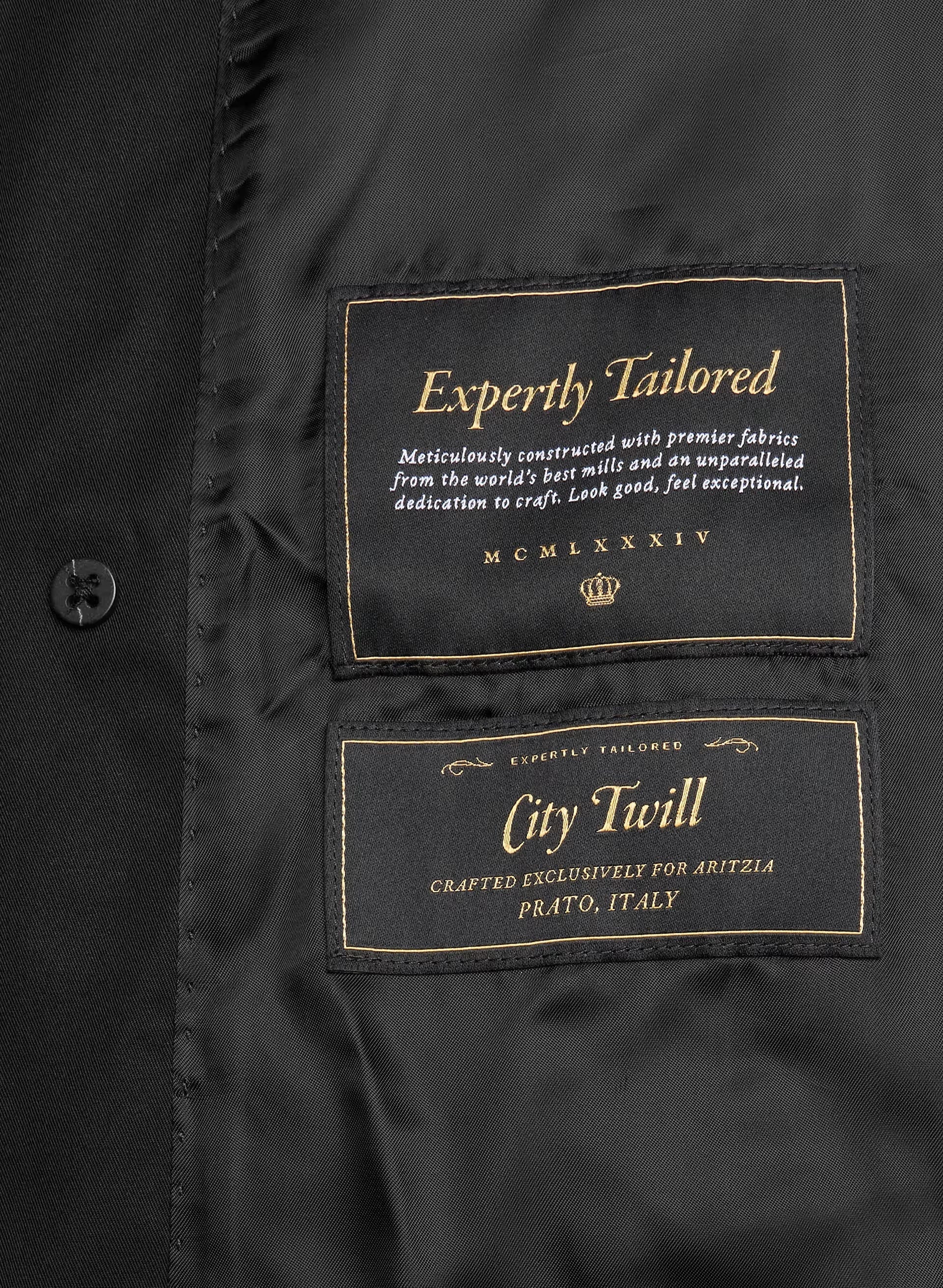 The Finch Mid Trench Coat - City Twill - BLACK