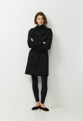 The Finch Mid Trench Coat - City Twill - BLACK