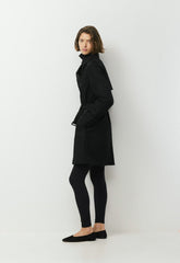 The Finch Mid Trench Coat - City Twill - BLACK