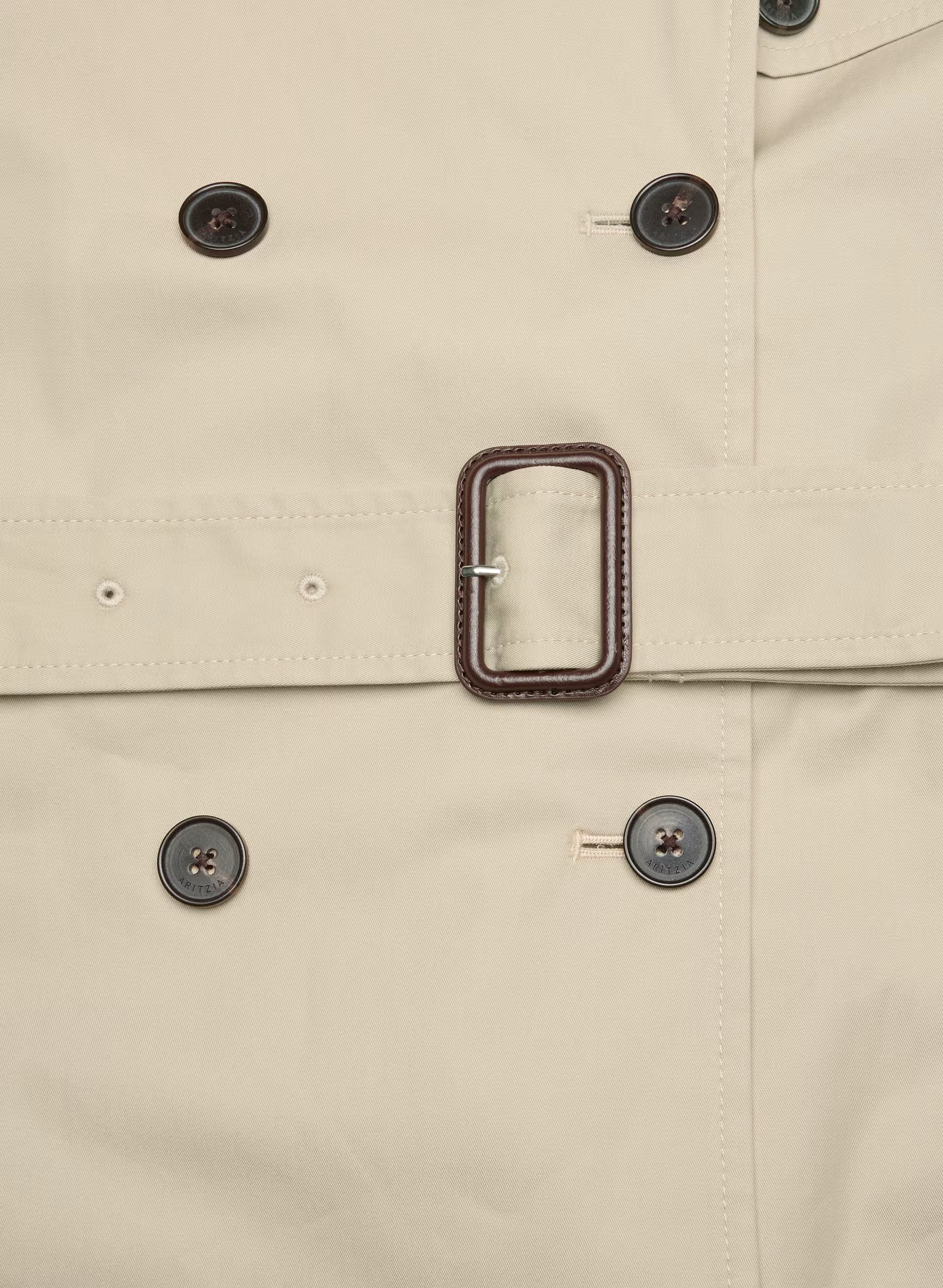 The Finch Mid Trench Coat - City Twill - MARCONA BEIGE