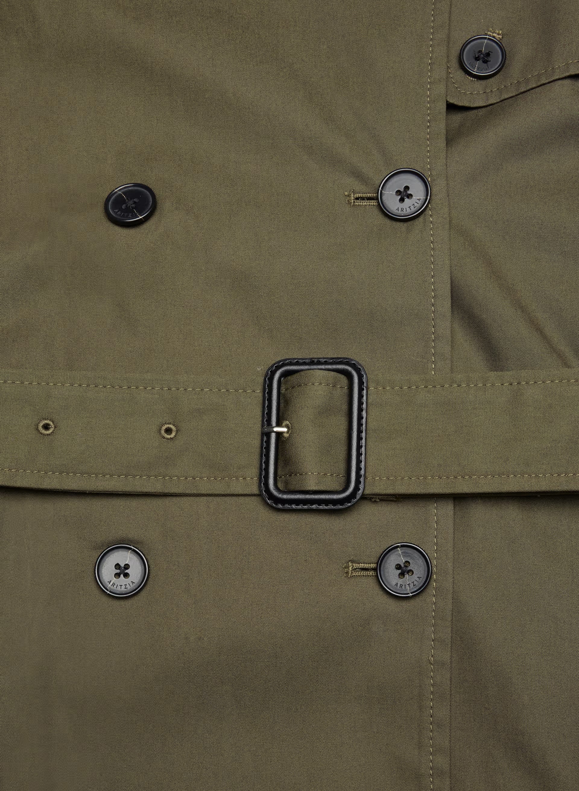 The Finch Mid Trench Coat - City Twill - ATLAS OLIVE