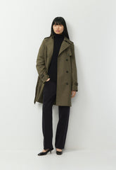 The Finch Mid Trench Coat - City Twill - ATLAS OLIVE