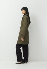 The Finch Mid Trench Coat - City Twill - ATLAS OLIVE