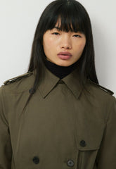 The Finch Mid Trench Coat - City Twill - ATLAS OLIVE