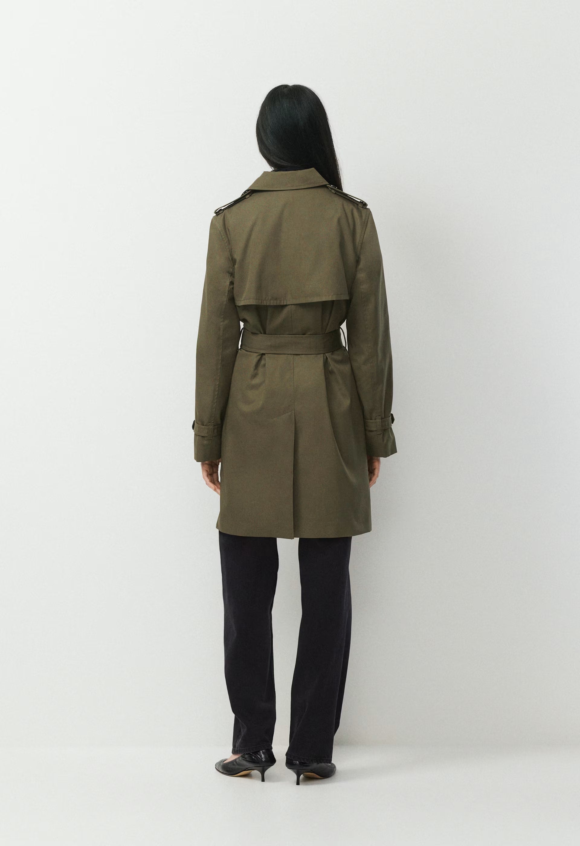 The Finch Mid Trench Coat - City Twill - ATLAS OLIVE