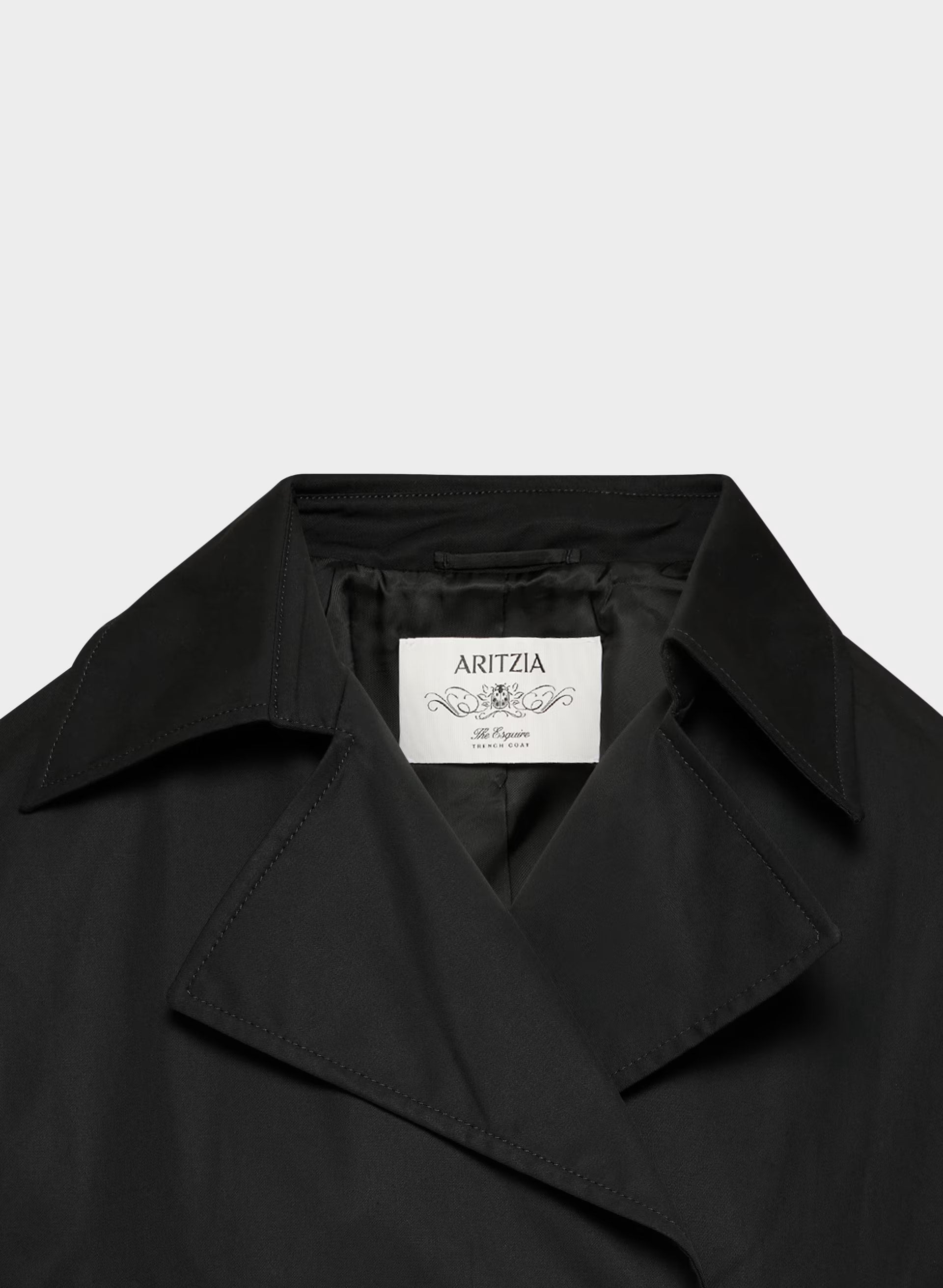 The Esquire Short Trench Coat - City Twill - BLACK