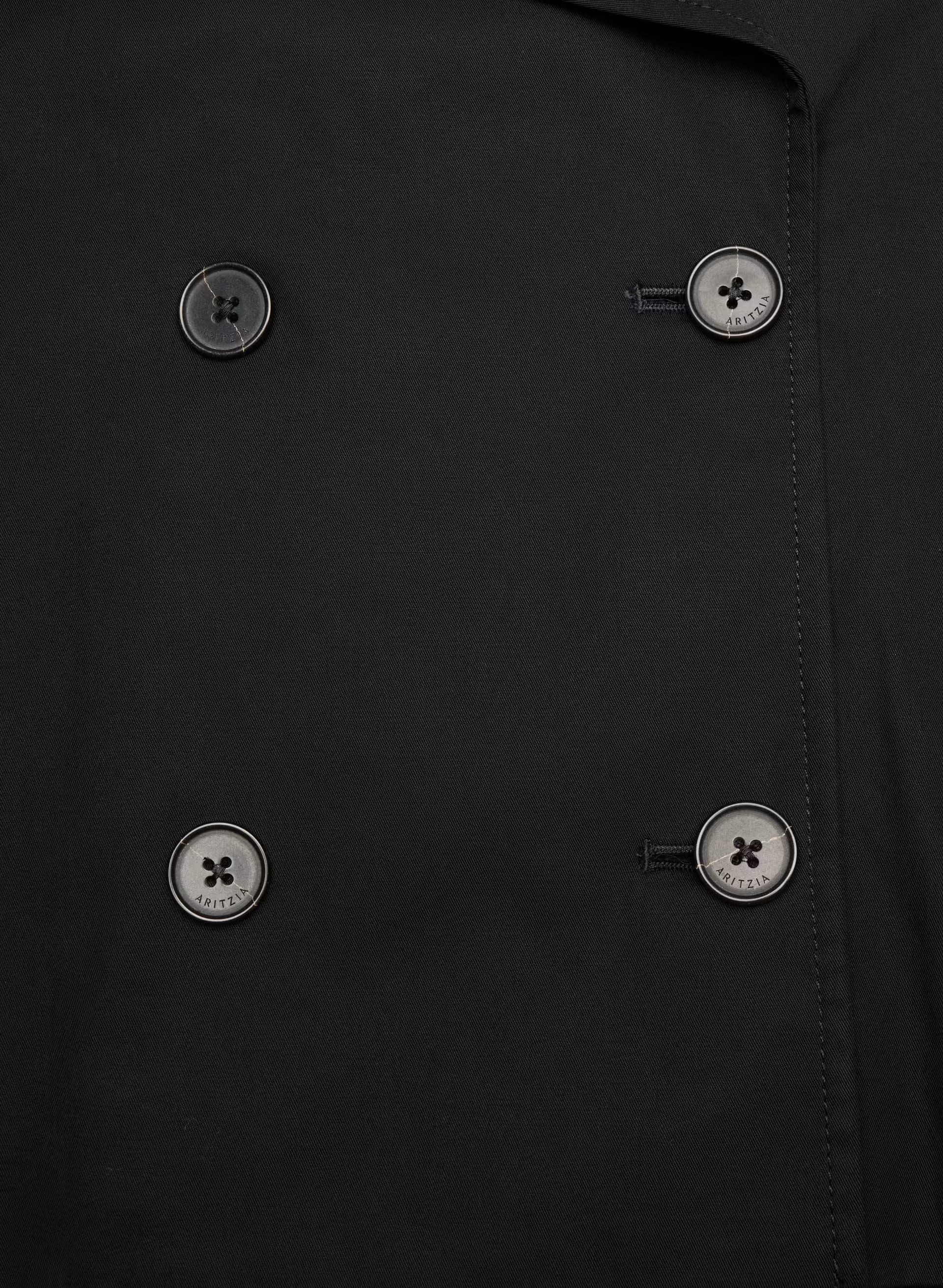 The Esquire Short Trench Coat - City Twill - BLACK