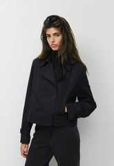 The Esquire Short Trench Coat - City Twill - BLACK