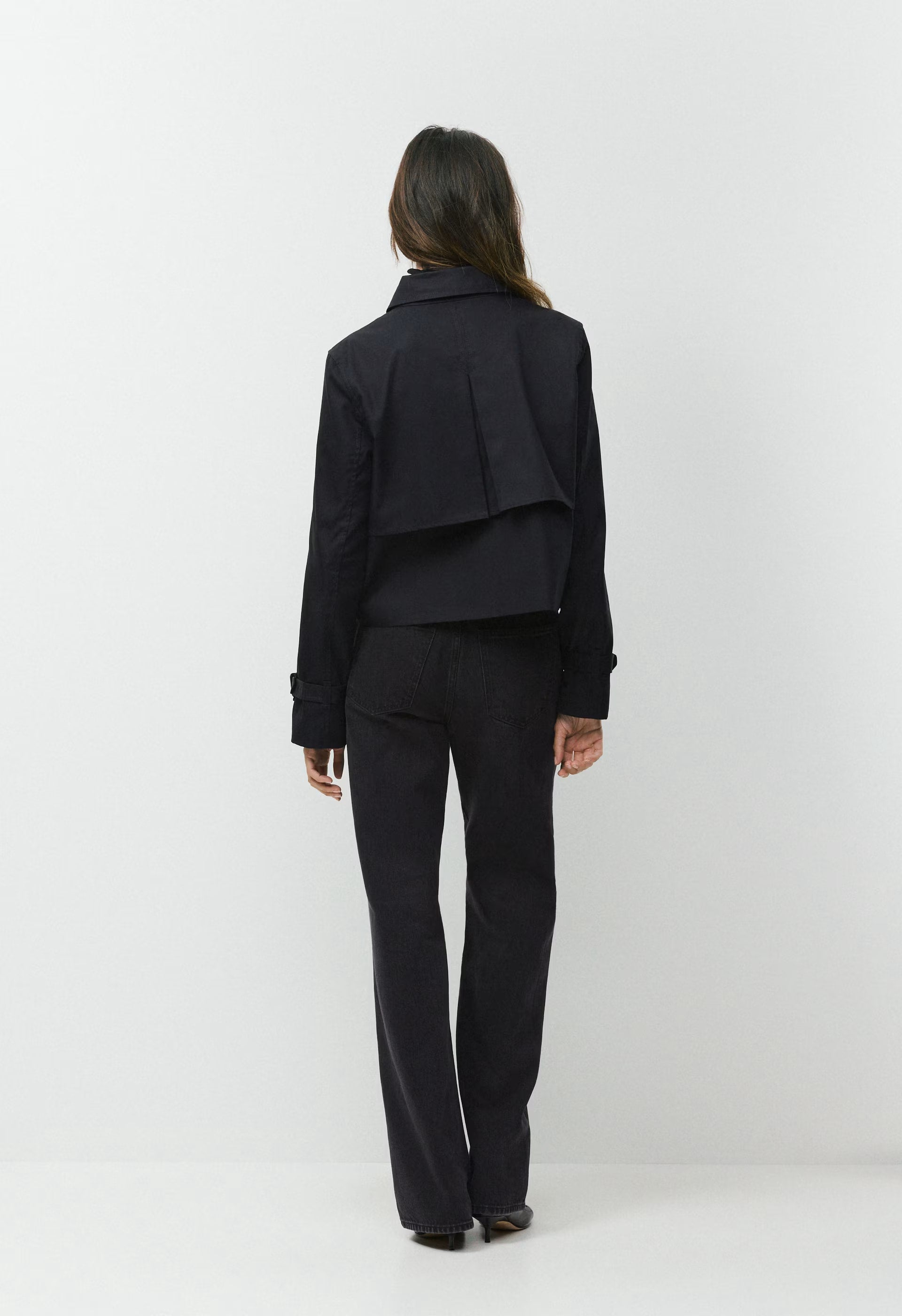 The Esquire Short Trench Coat - City Twill - BLACK