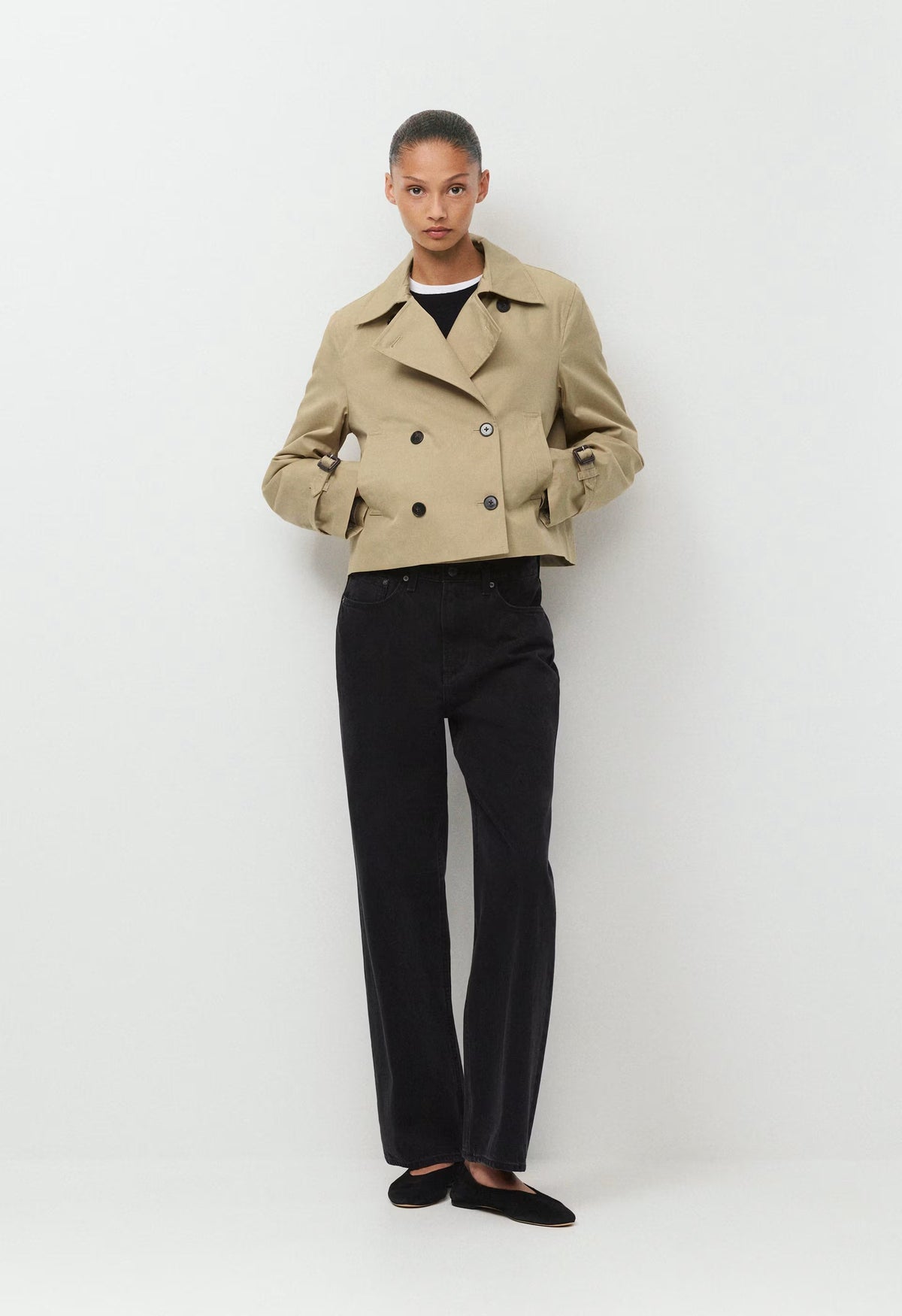 The Esquire Short Trench Coat - City Twill - WICKER TAN