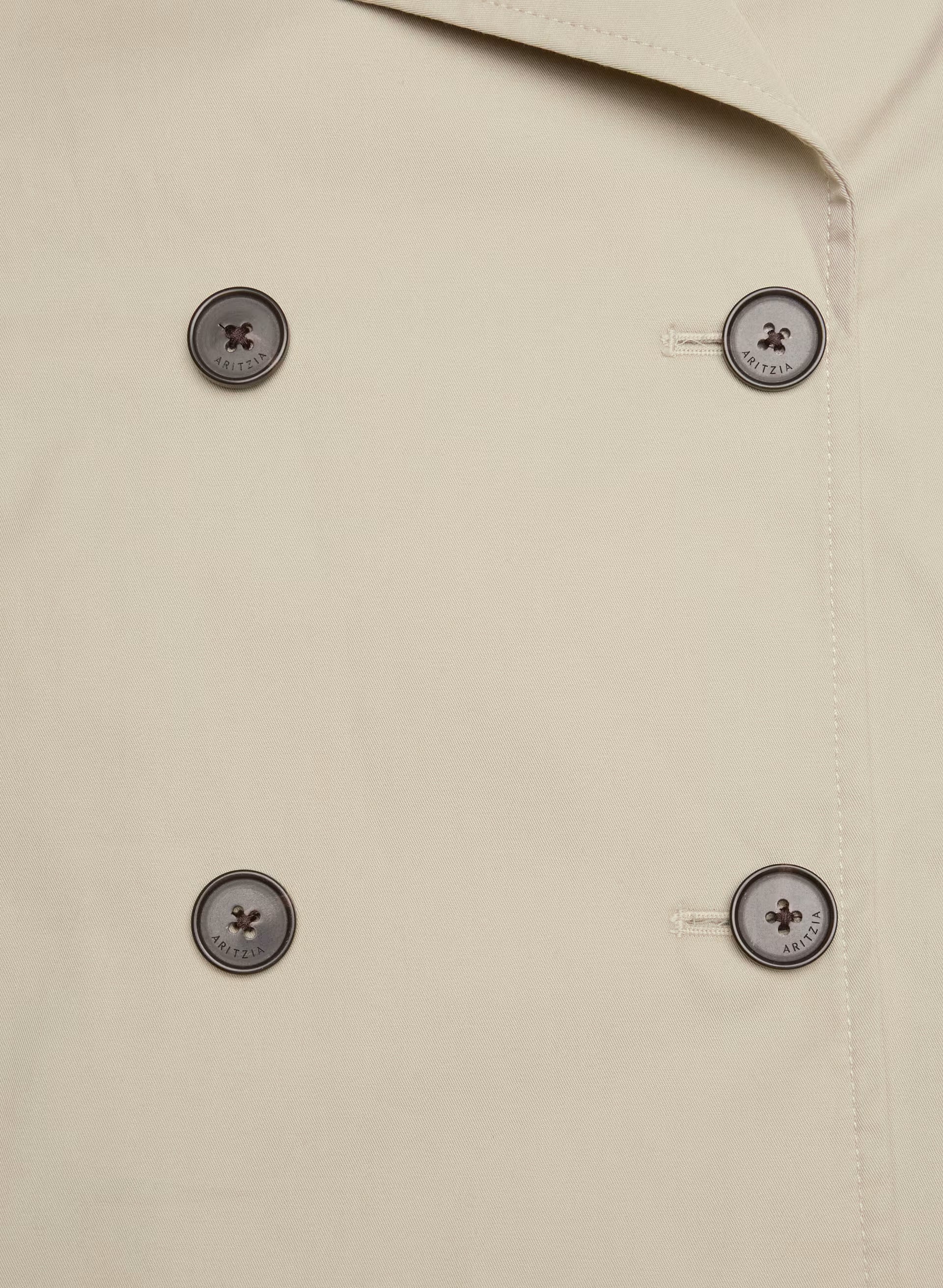 The Esquire Short Trench Coat - City Twill - MARCONA BEIGE