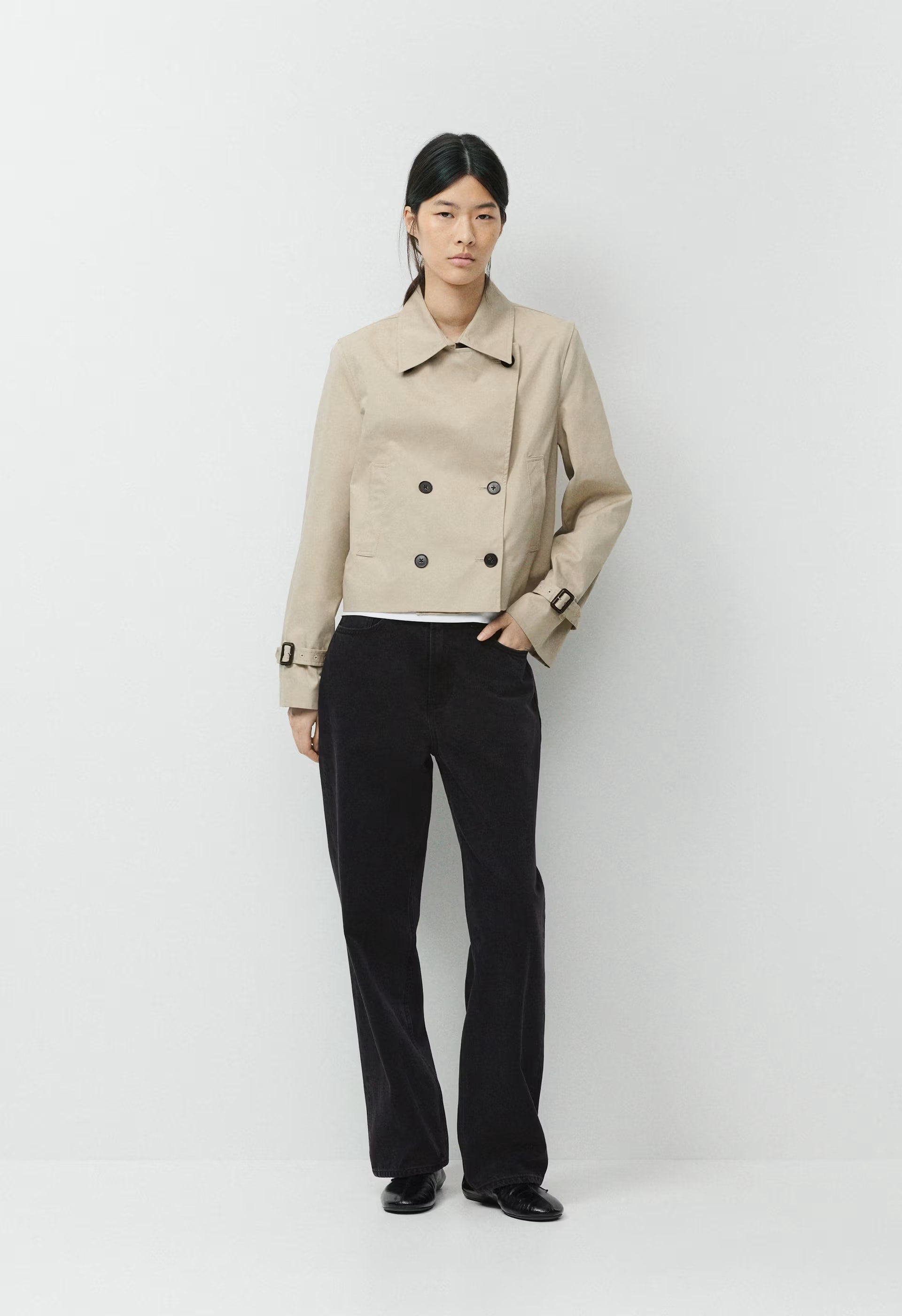 The Esquire Short Trench Coat - City Twill - MARCONA BEIGE