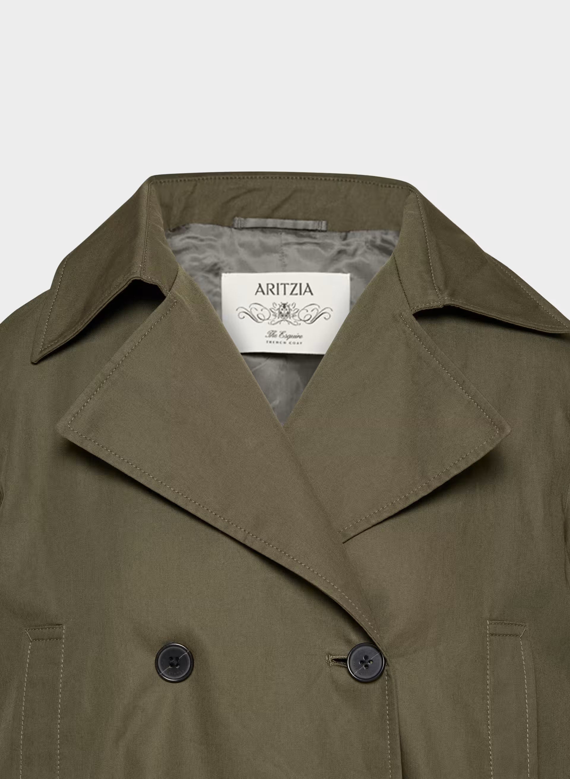 The Esquire Short Trench Coat - City Twill - ATLAS OLIVE