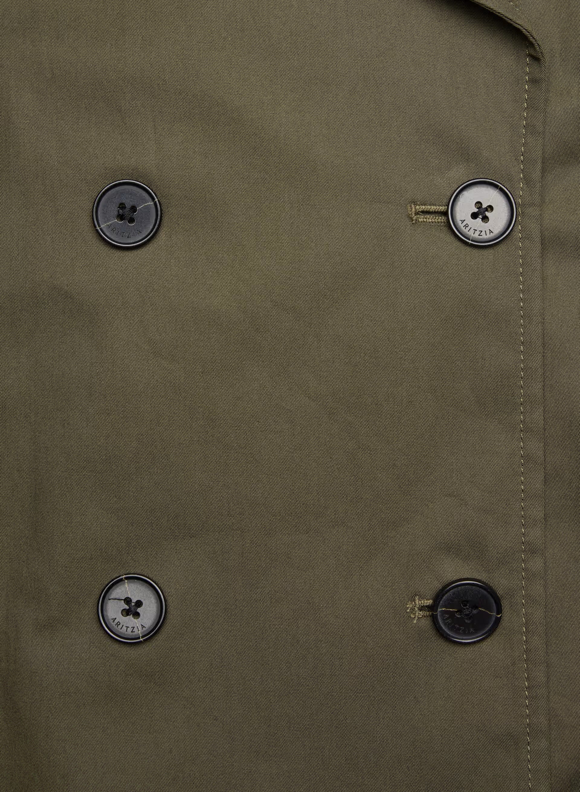 The Esquire Short Trench Coat - City Twill - ATLAS OLIVE