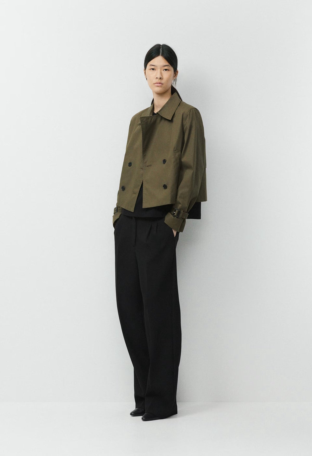 The Esquire Short Trench Coat - City Twill - ATLAS OLIVE