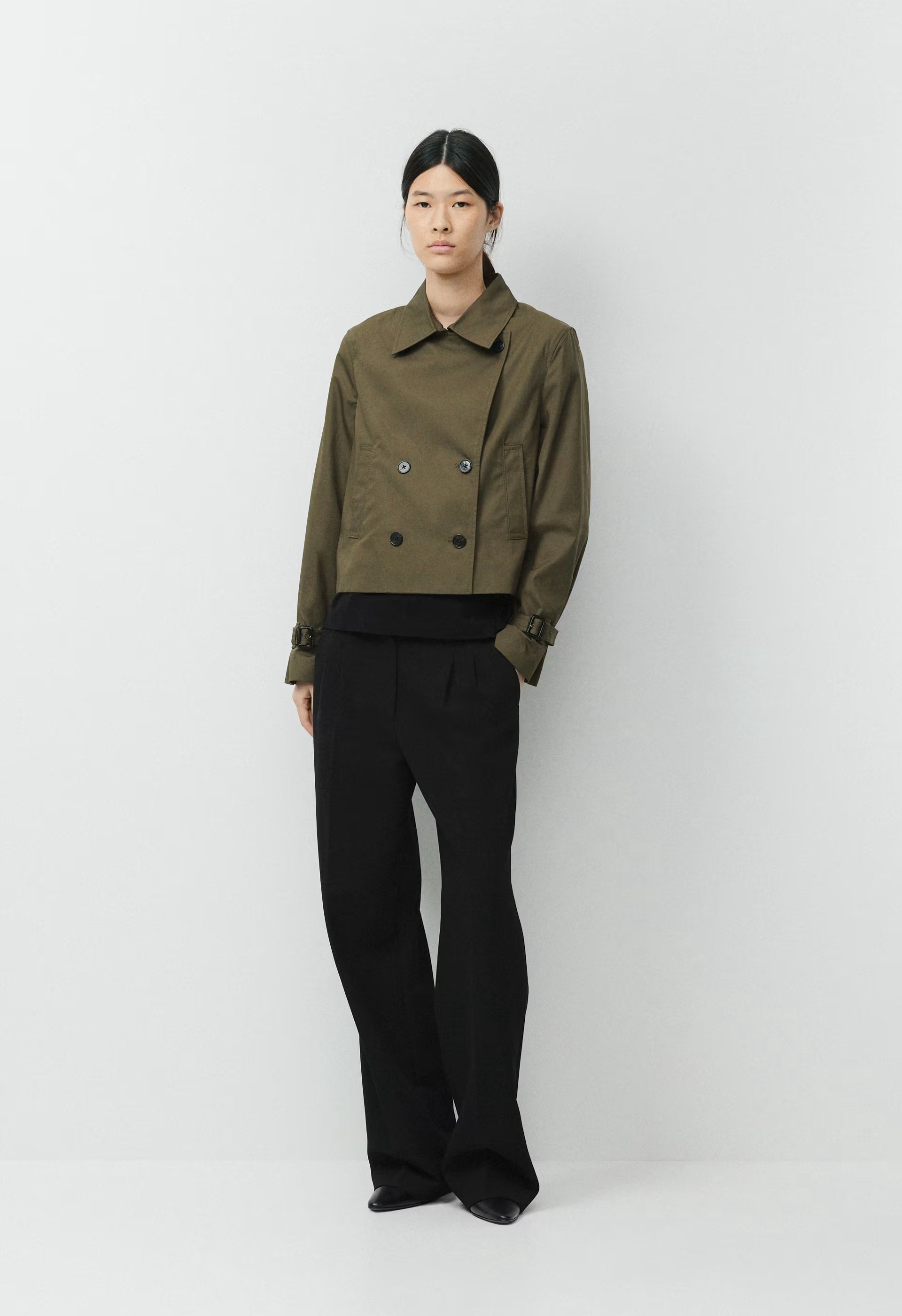 The Esquire Short Trench Coat - City Twill - ATLAS OLIVE
