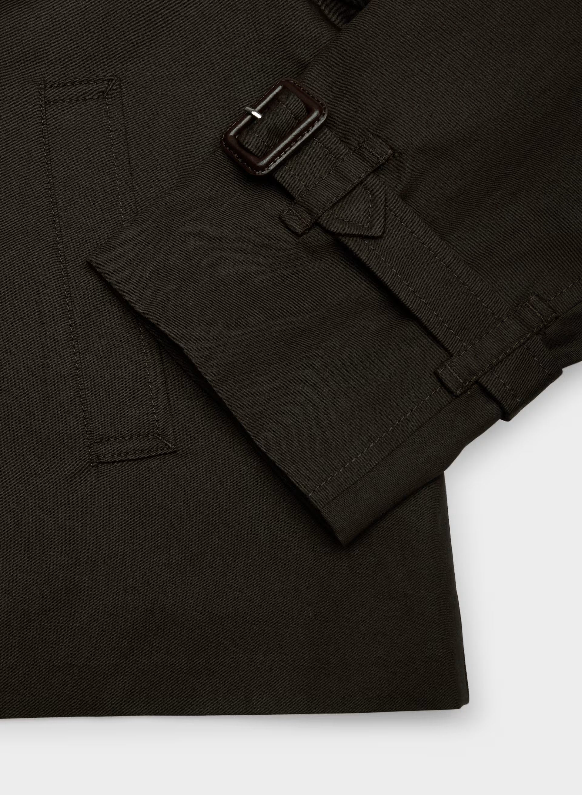 The Esquire Short Trench Coat - City Twill - CACAO NIB BROWN
