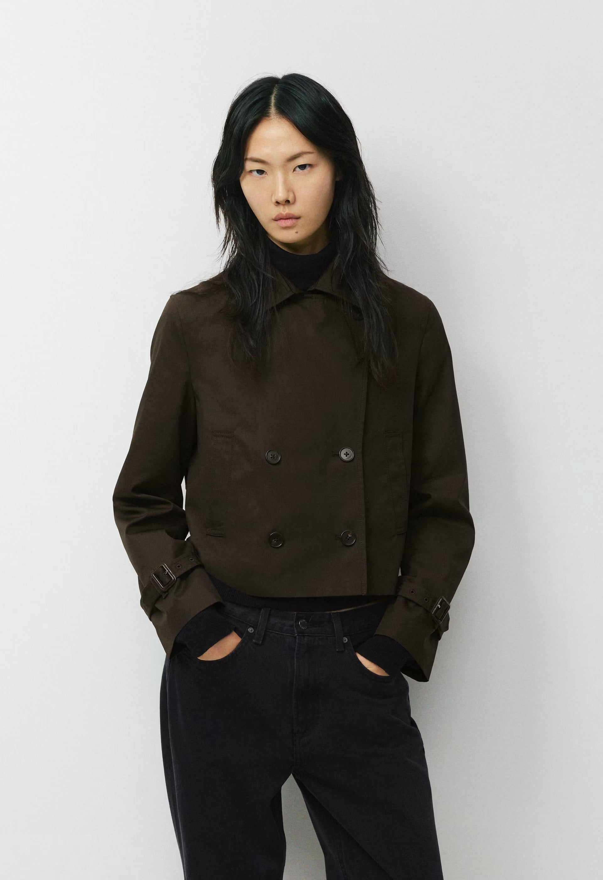 The Esquire Short Trench Coat - City Twill - CACAO NIB BROWN