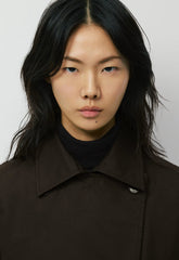 The Esquire Short Trench Coat - City Twill - CACAO NIB BROWN