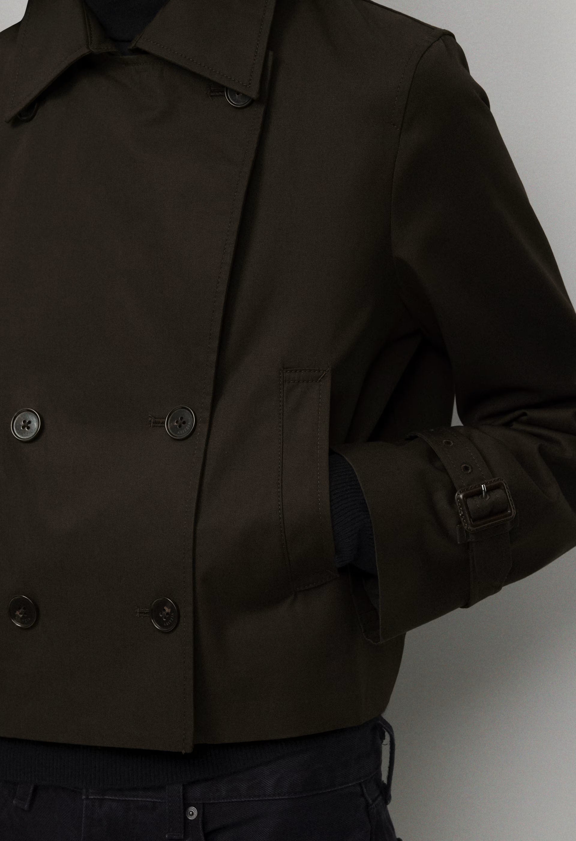 The Esquire Short Trench Coat - City Twill - CACAO NIB BROWN