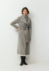 The Portfolio Double-Faced Coat - Luxe (Re)Wool - HEATHER DARK TAUPE