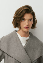 The Portfolio Double-Faced Coat - Luxe (Re)Wool - HEATHER DARK TAUPE