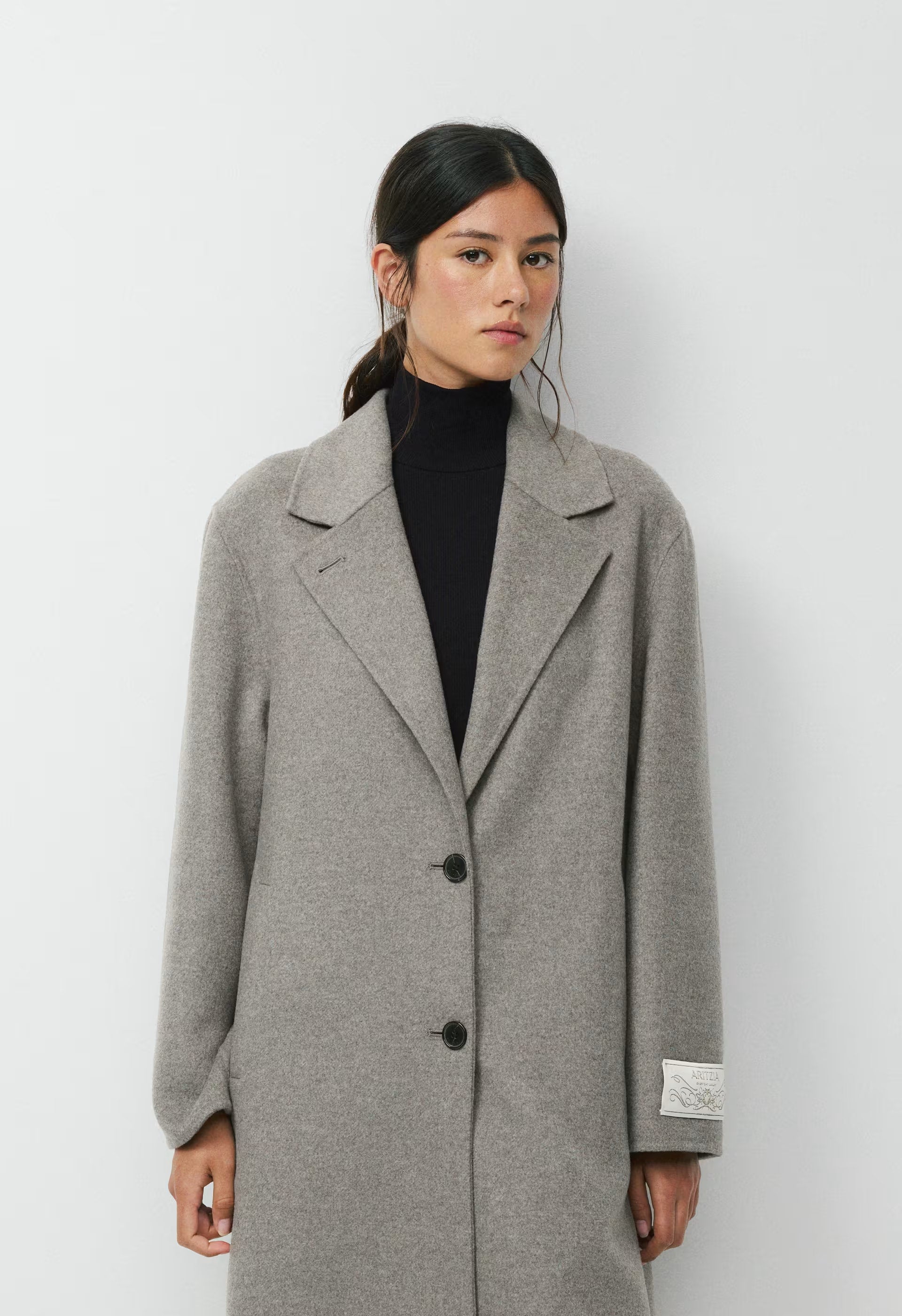 The Only Double-Faced Coat - Luxe (Re)Wool - HEATHER DARK TAUPE