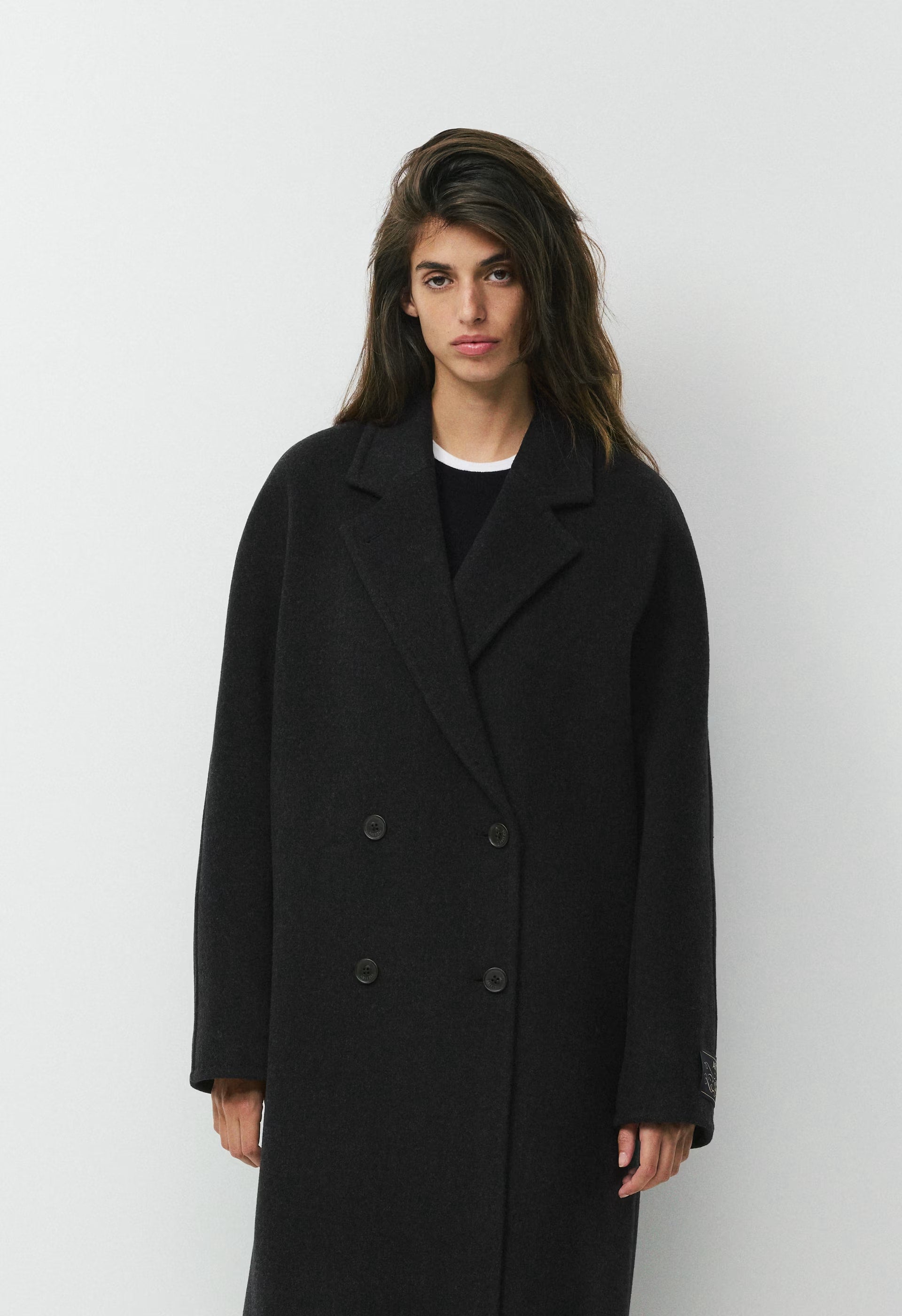 The Slouch™ Coat - Soft Wool Cashmere - HEATHER BLACK