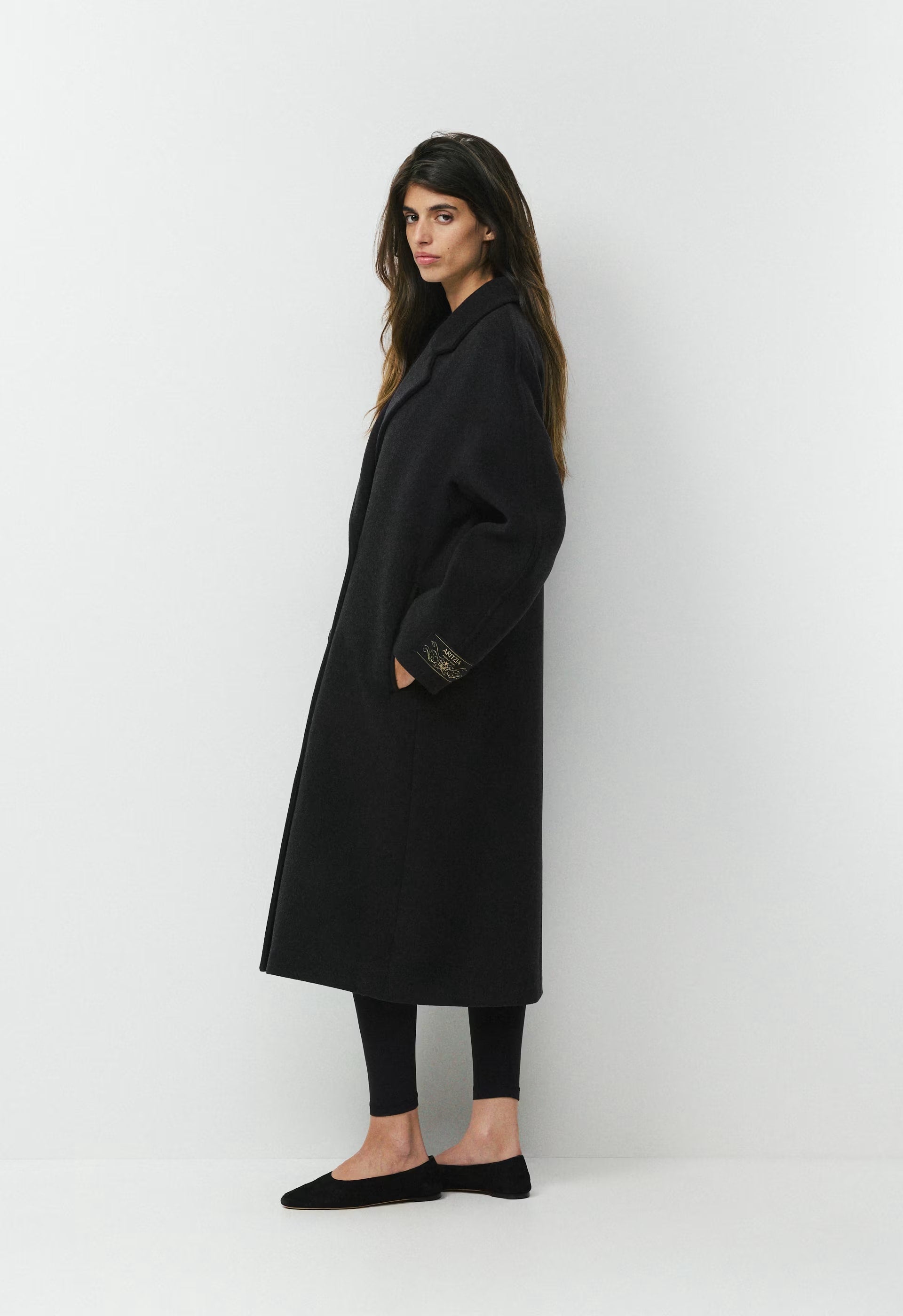 The Slouch™ Coat - Soft Wool Cashmere - HEATHER BLACK