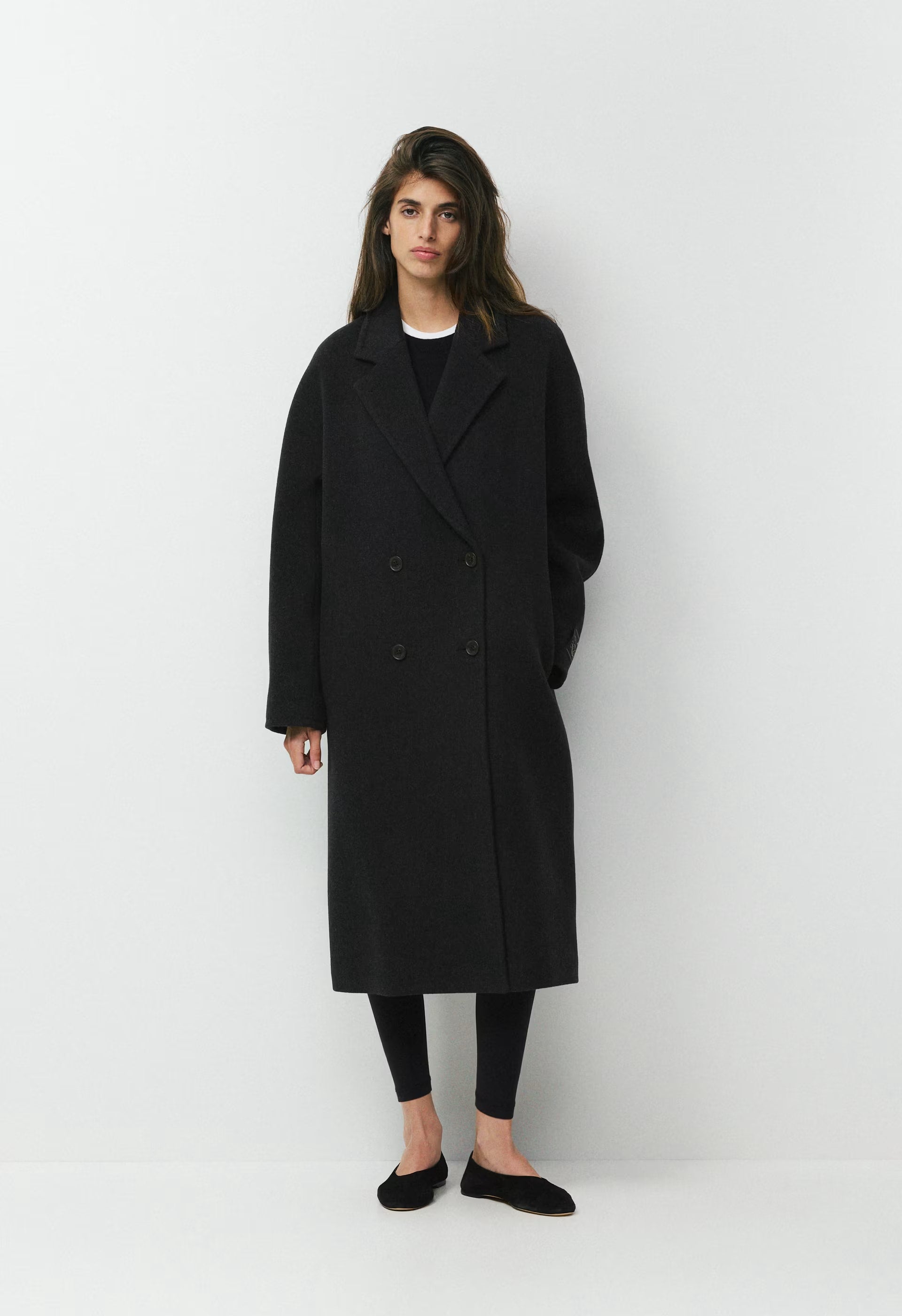 The Slouch™ Coat - Soft Wool Cashmere - HEATHER BLACK