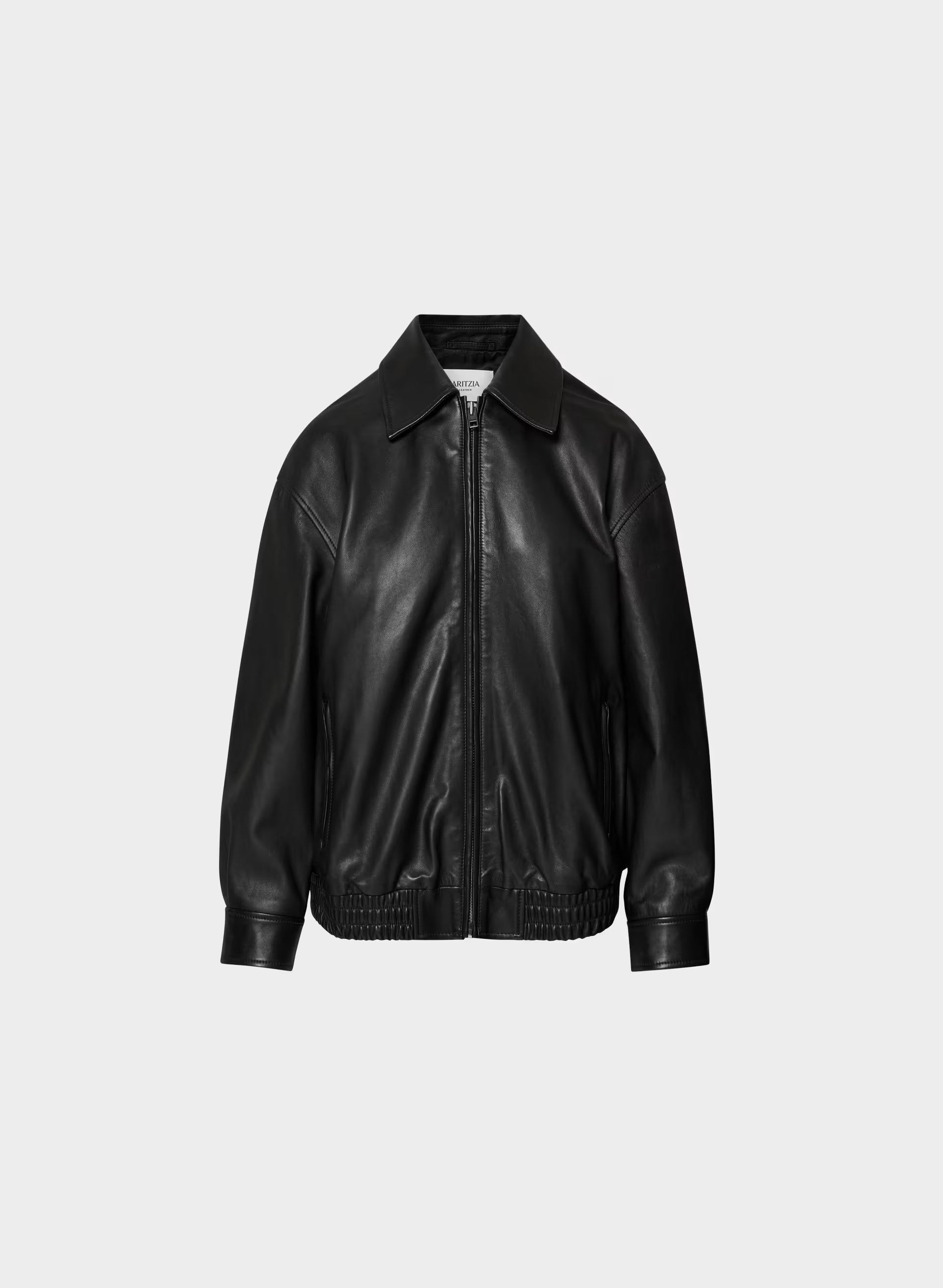 Jones Bomber - Leather - BLACK