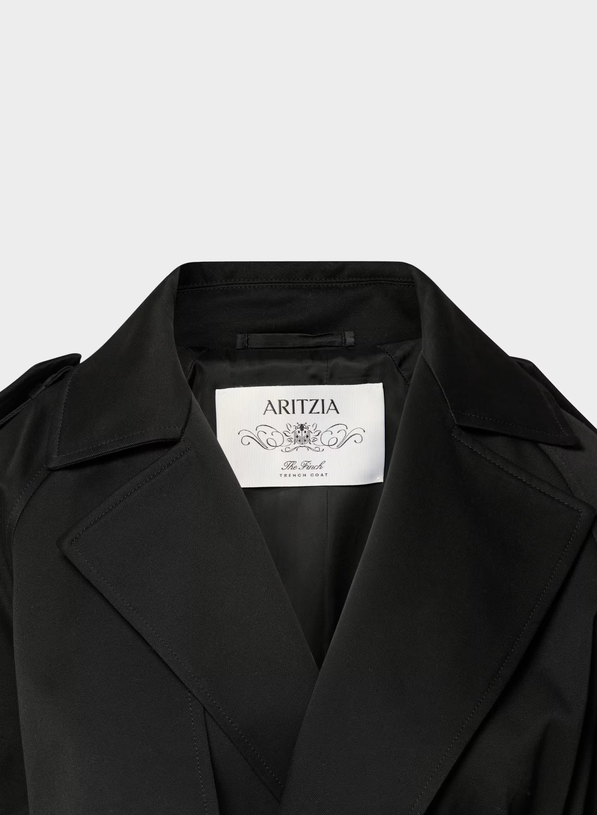 The Davis Short Trench Coat - Rich Twill - BLACK