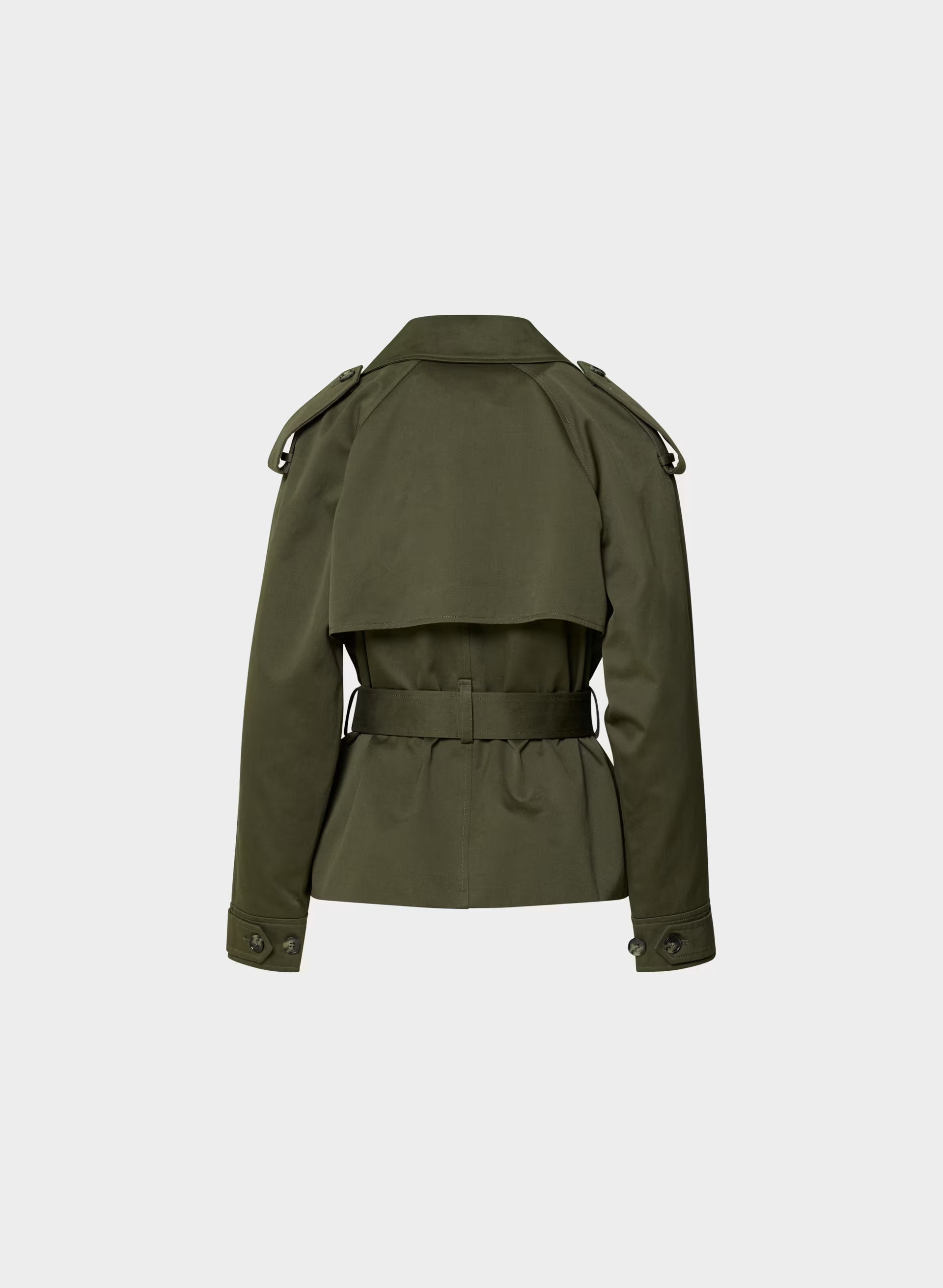 The Davis Short Trench Coat - Rich Twill - DARK OLIVE