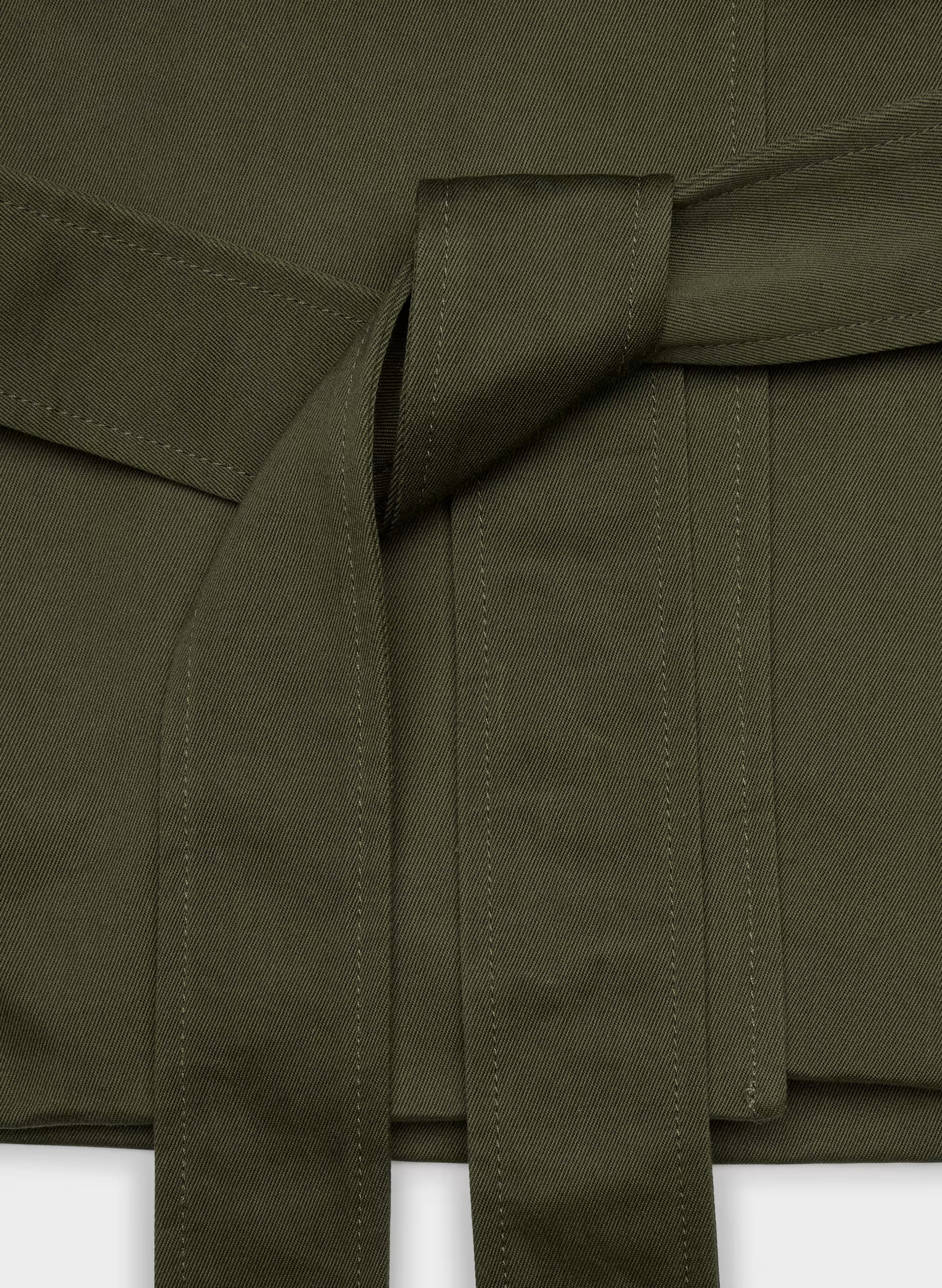 The Davis Short Trench Coat - Rich Twill - DARK OLIVE