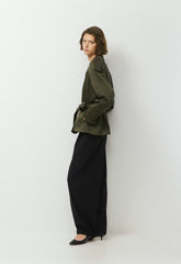 The Davis Short Trench Coat - Rich Twill - DARK OLIVE
