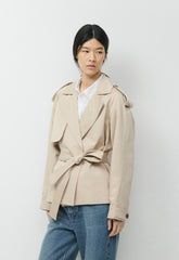 The Davis Short Trench Coat - Rich Twill - MARCONA BEIGE