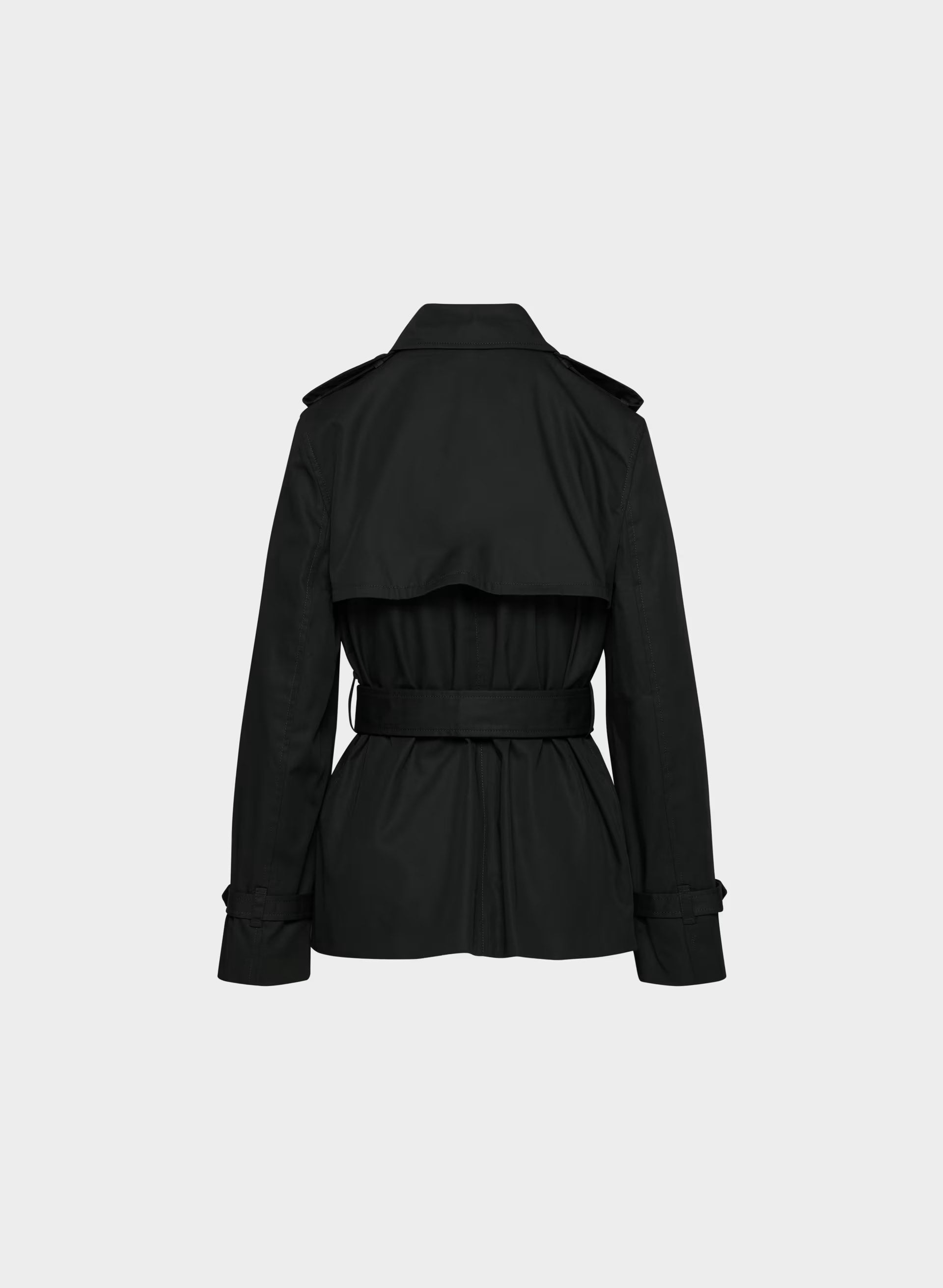 The Finch Short Trench Coat - City Twill - BLACK