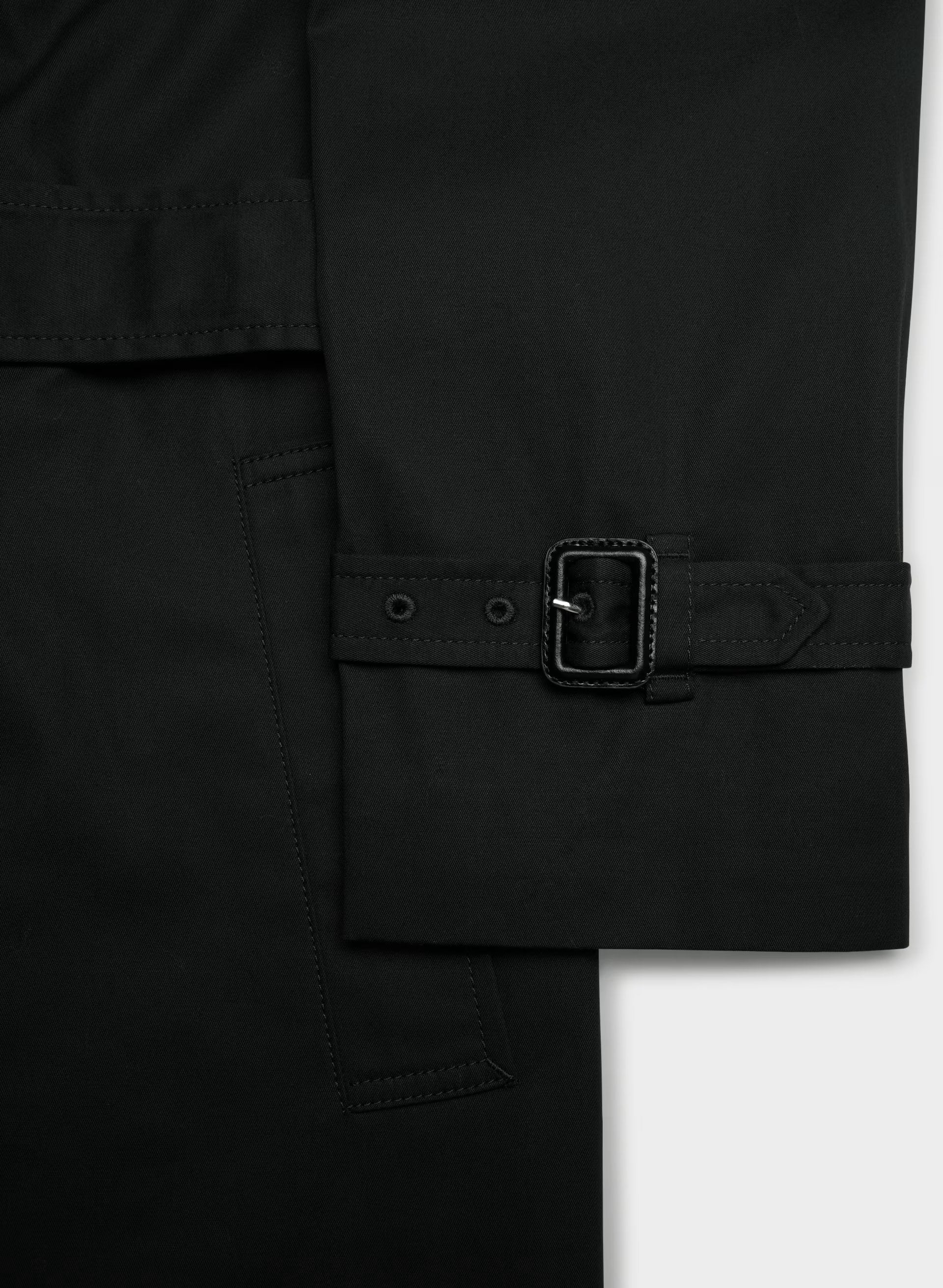 The Finch Short Trench Coat - City Twill - BLACK