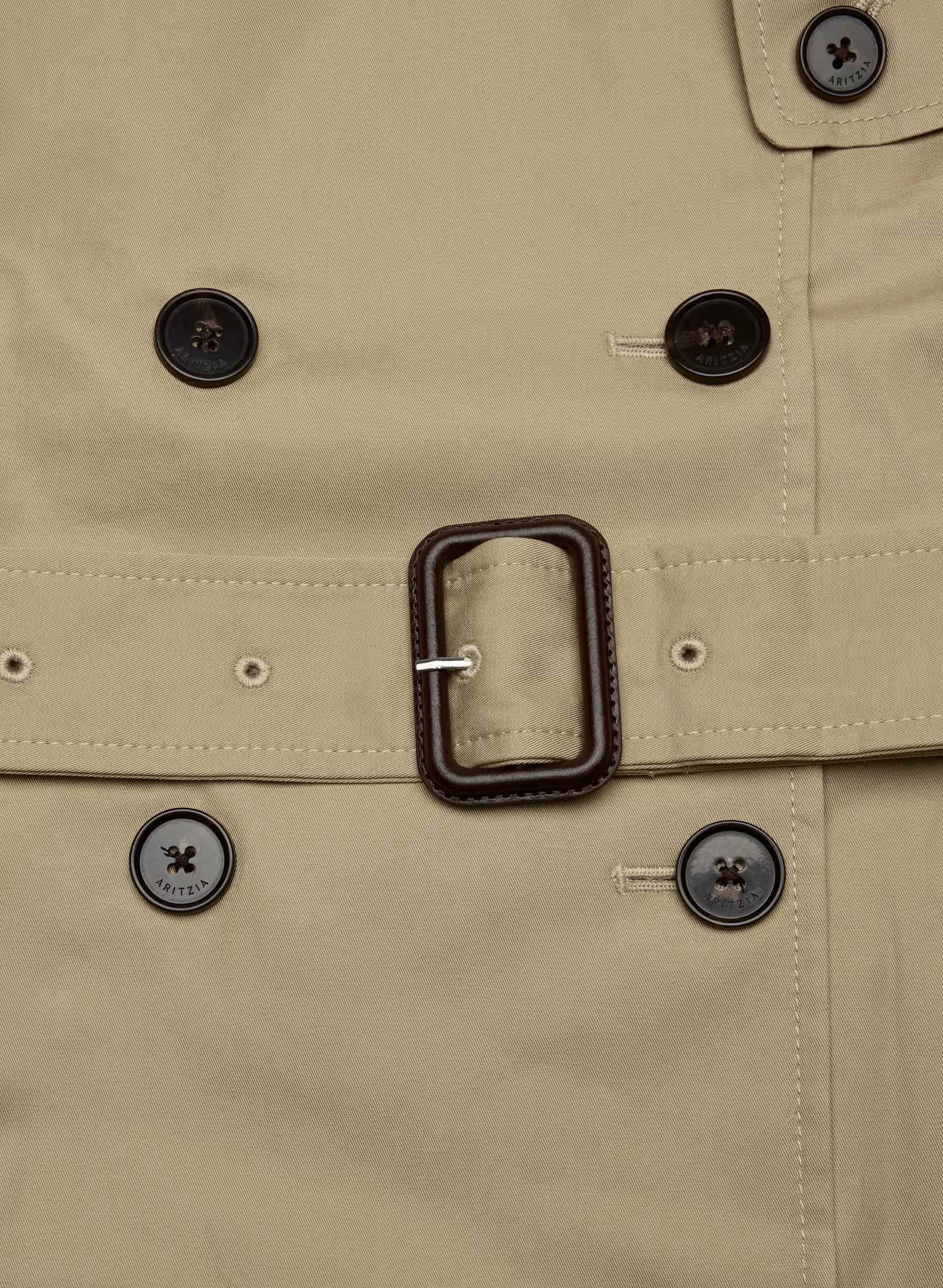 The Finch Short Trench Coat - City Twill - WICKER TAN