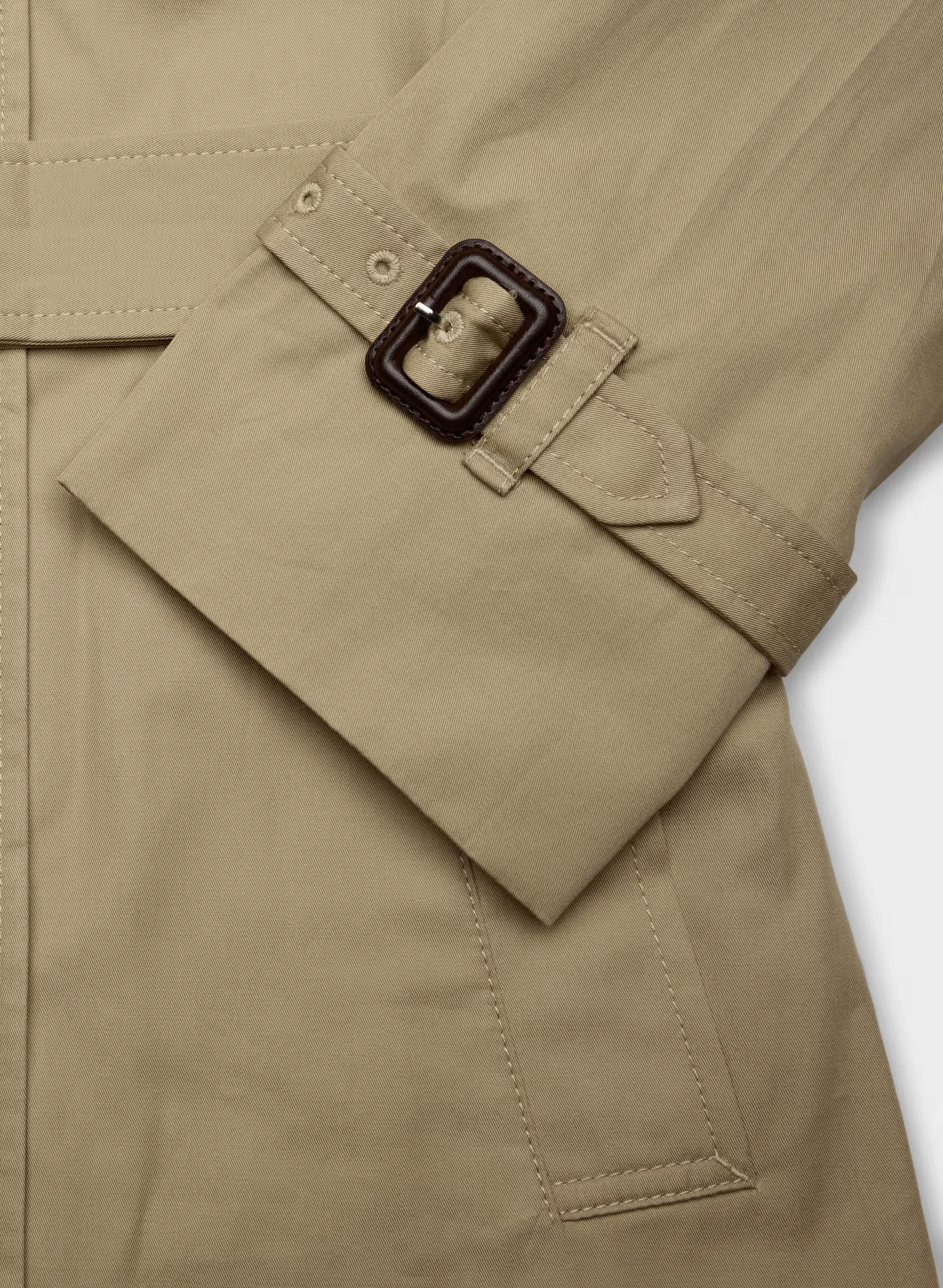 The Finch Short Trench Coat - City Twill - WICKER TAN