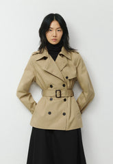 The Finch Short Trench Coat - City Twill - WICKER TAN
