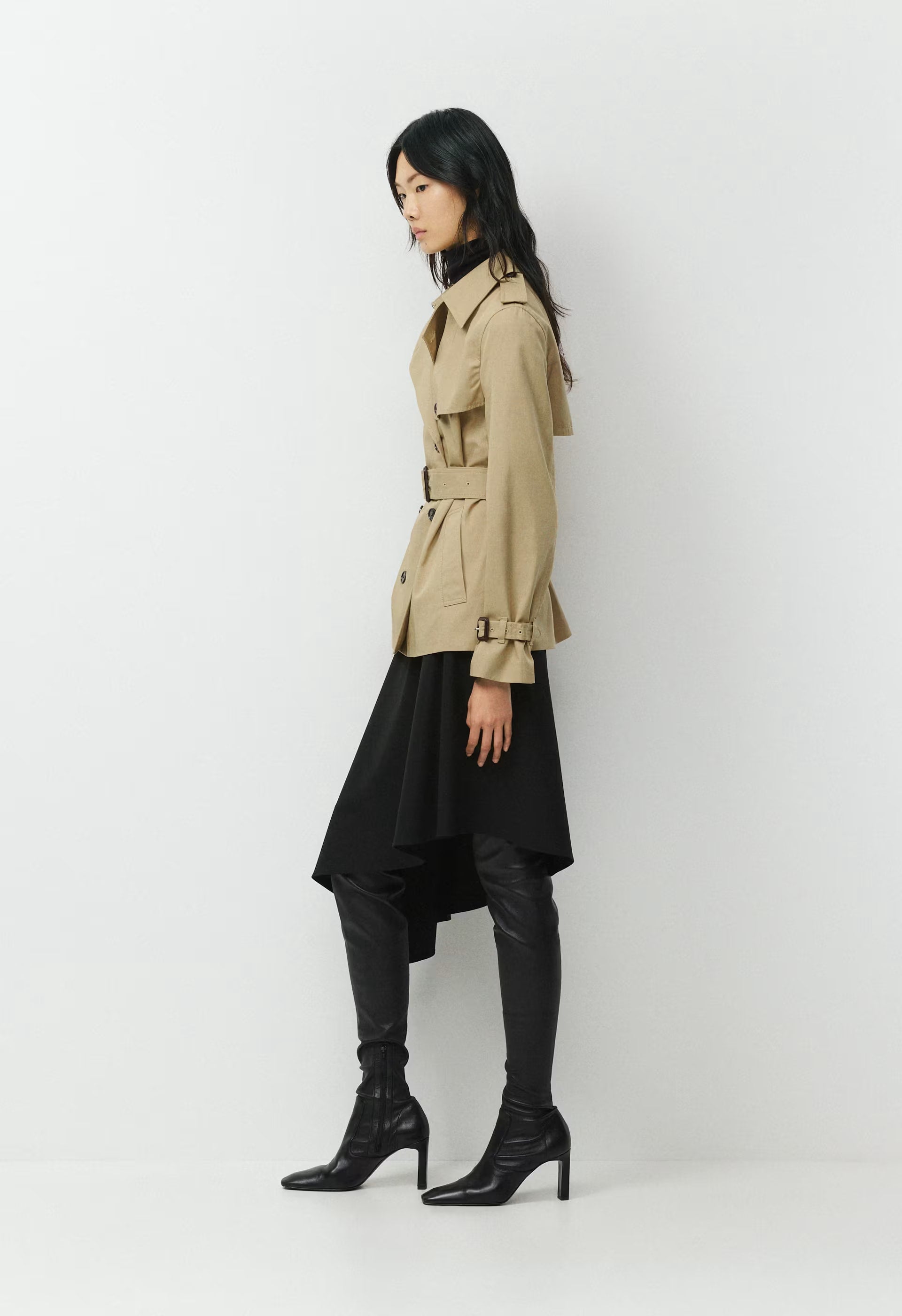The Finch Short Trench Coat - City Twill - WICKER TAN