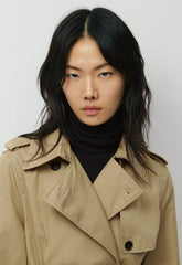 The Finch Short Trench Coat - City Twill - WICKER TAN