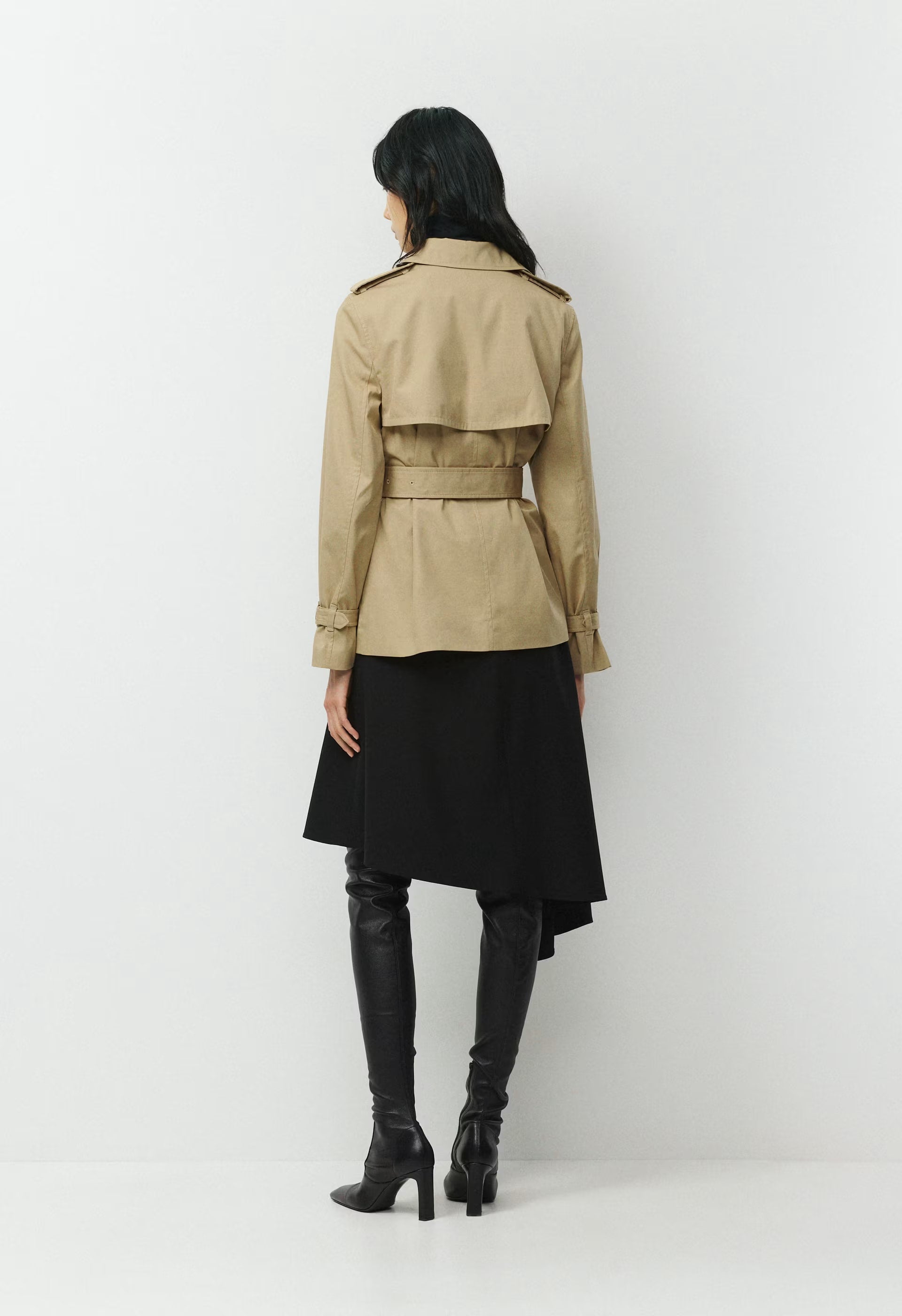 The Finch Short Trench Coat - City Twill - WICKER TAN