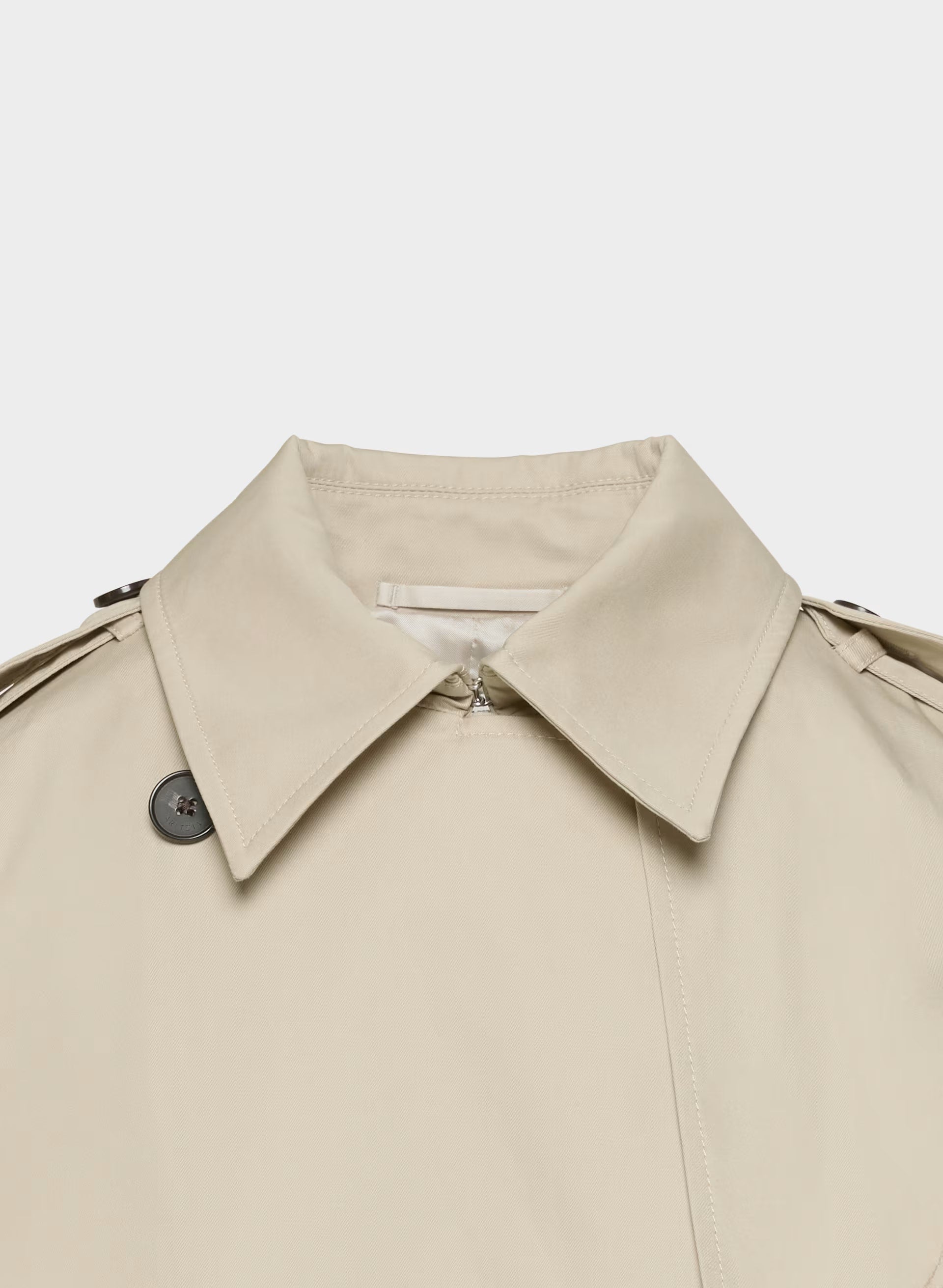 The Finch Short Trench Coat - City Twill - MARCONA BEIGE