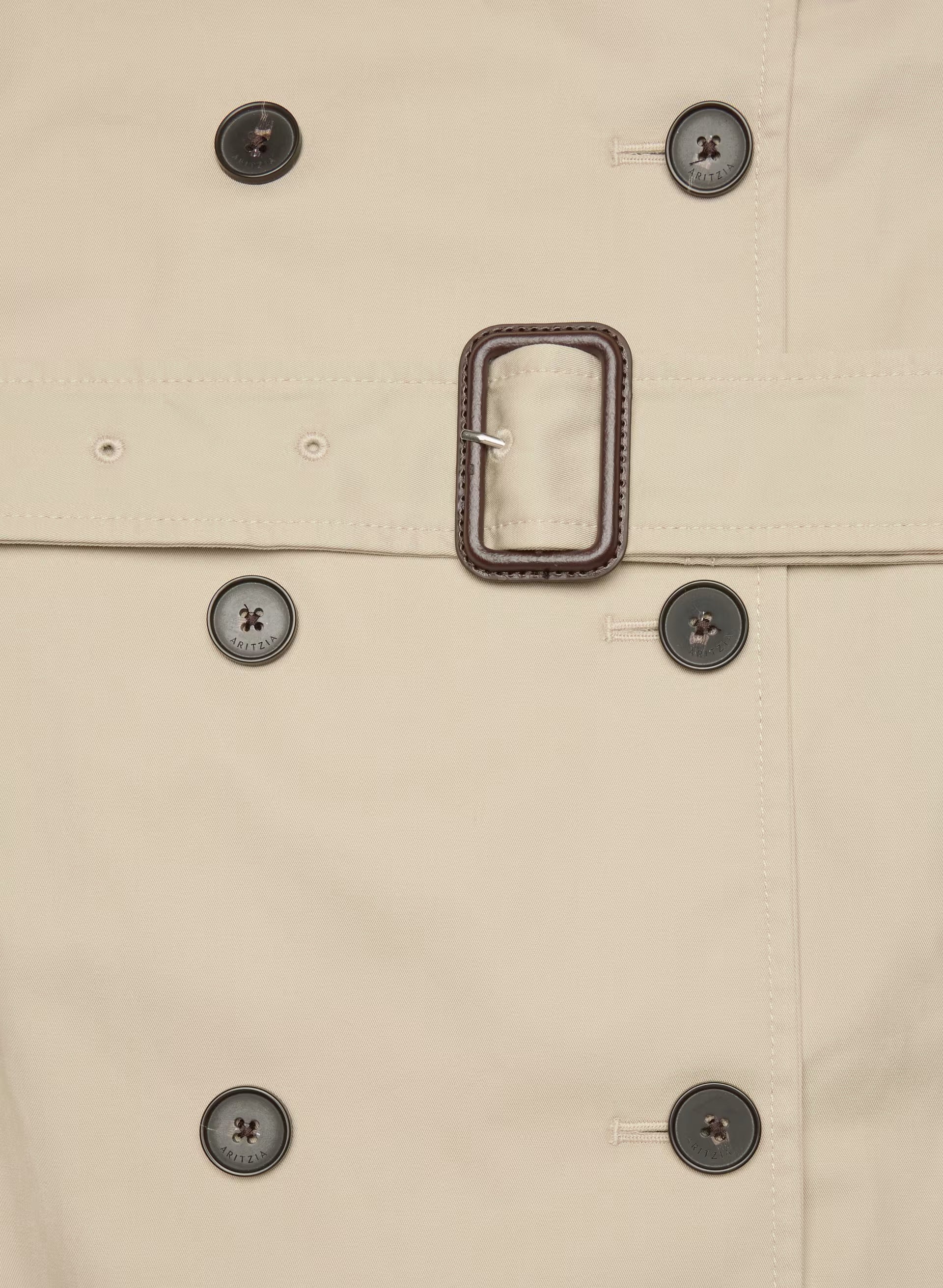 The Finch Short Trench Coat - City Twill - MARCONA BEIGE