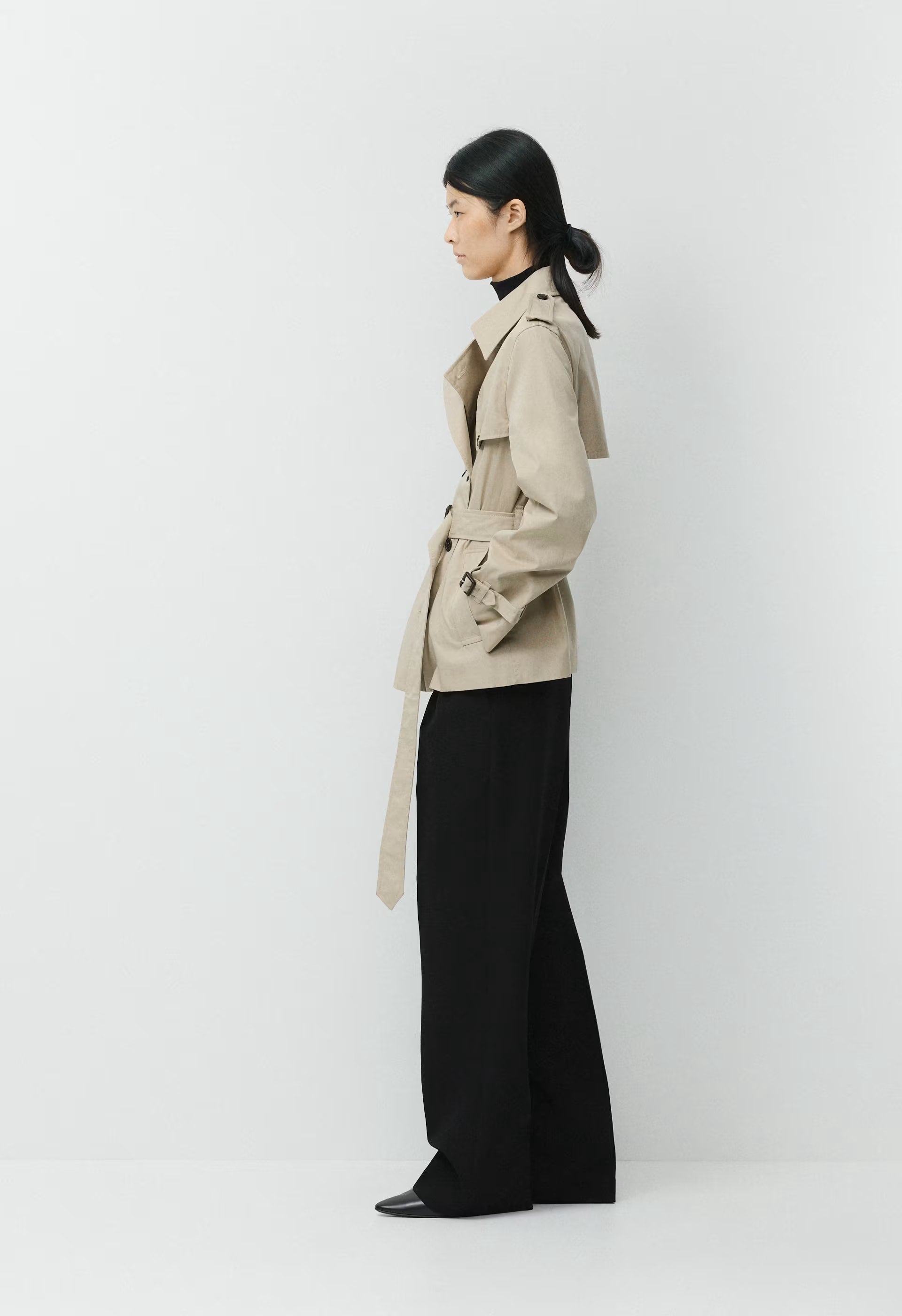 The Finch Short Trench Coat - City Twill - MARCONA BEIGE