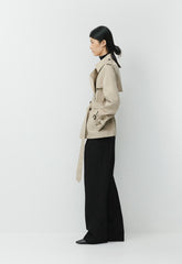 The Finch Short Trench Coat - City Twill - MARCONA BEIGE