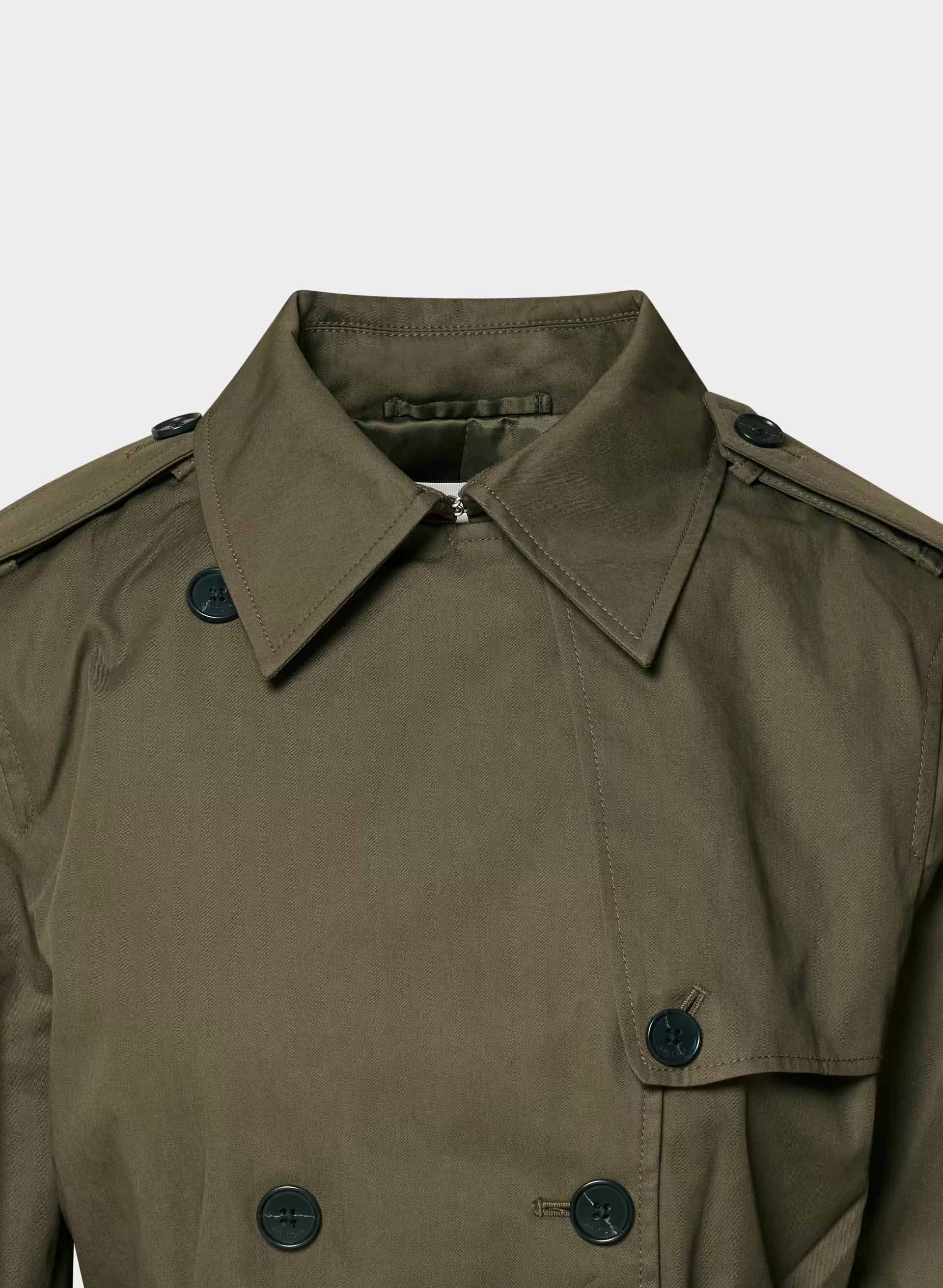 The Finch Short Trench Coat - City Twill - ATLAS OLIVE